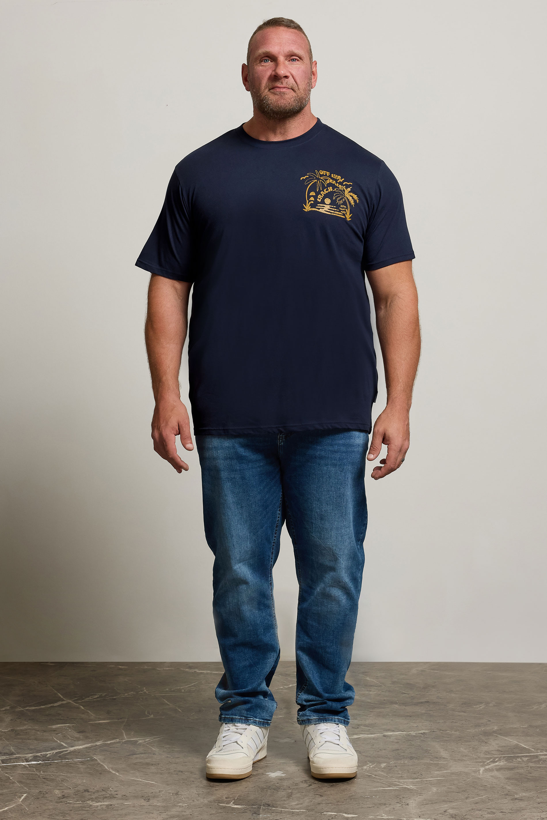 BadRhino Big & Tall Navy Blue 'Chasing Waves' Graphic T-Shirt | BadRhino 2