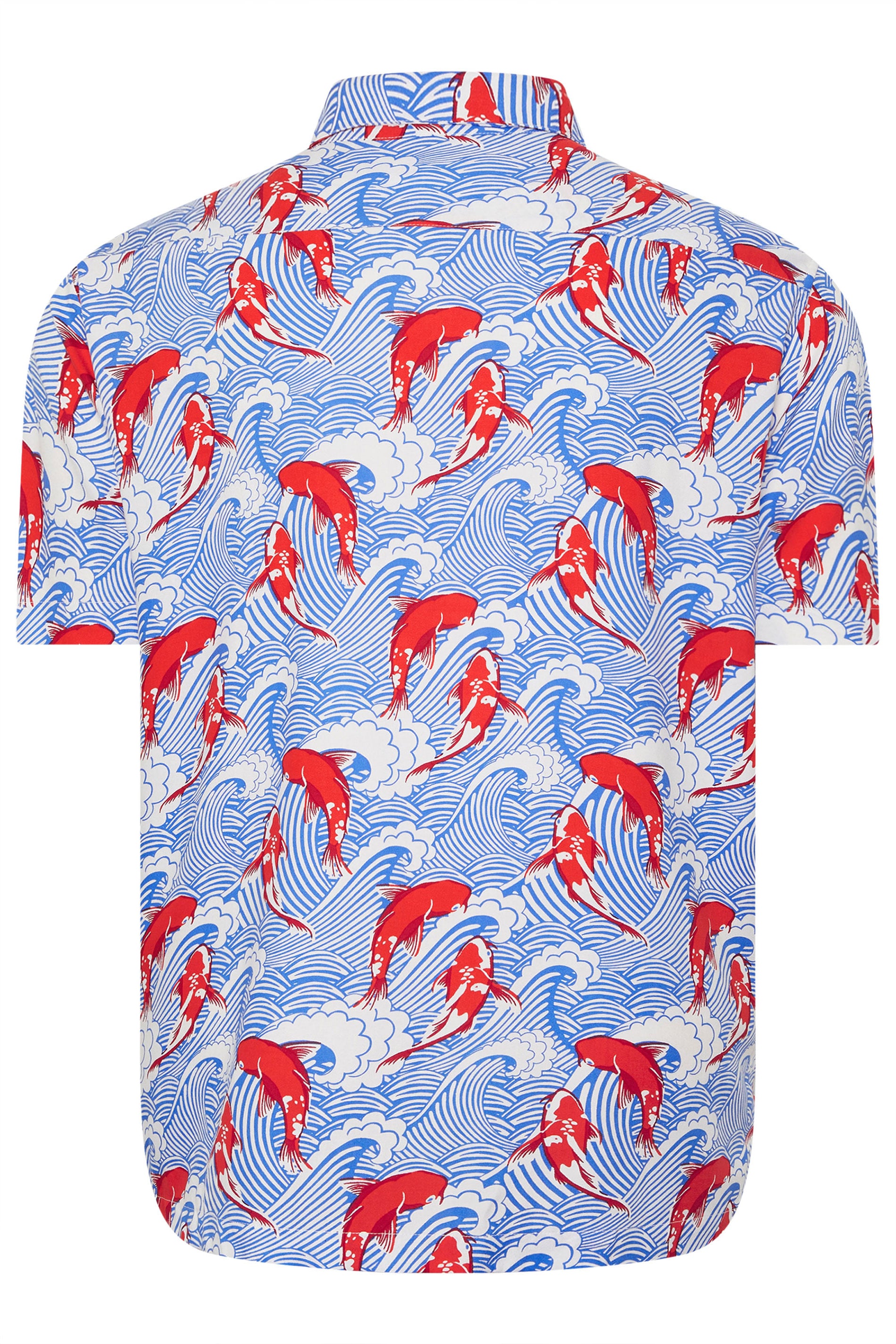 BadRhino Big & Tall Blue Koi Fish Print Shirt | BadRhino 7