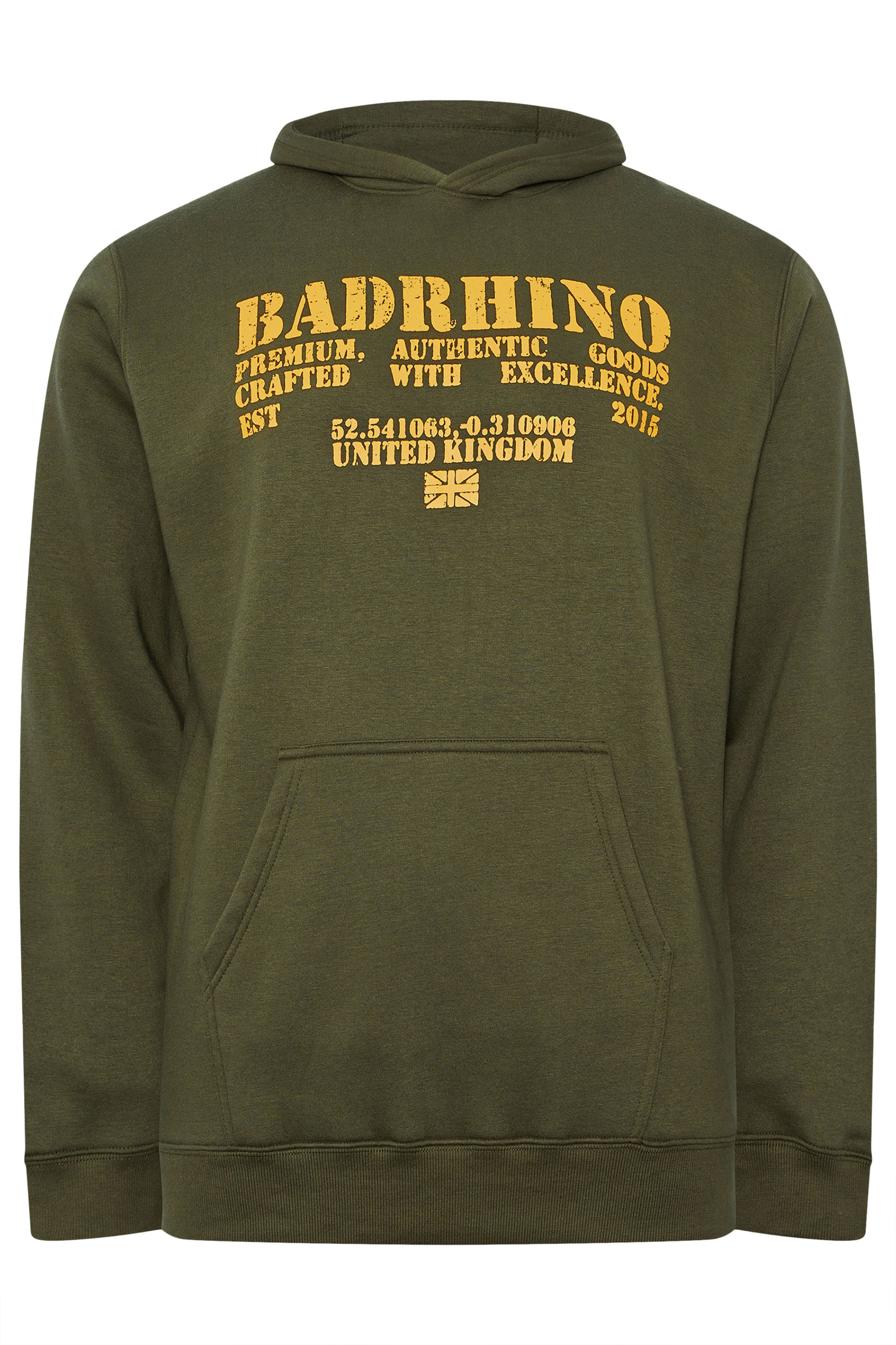 BadRhino Big & Tall Khaki Green Military Print Hoodie | BadRhino 6