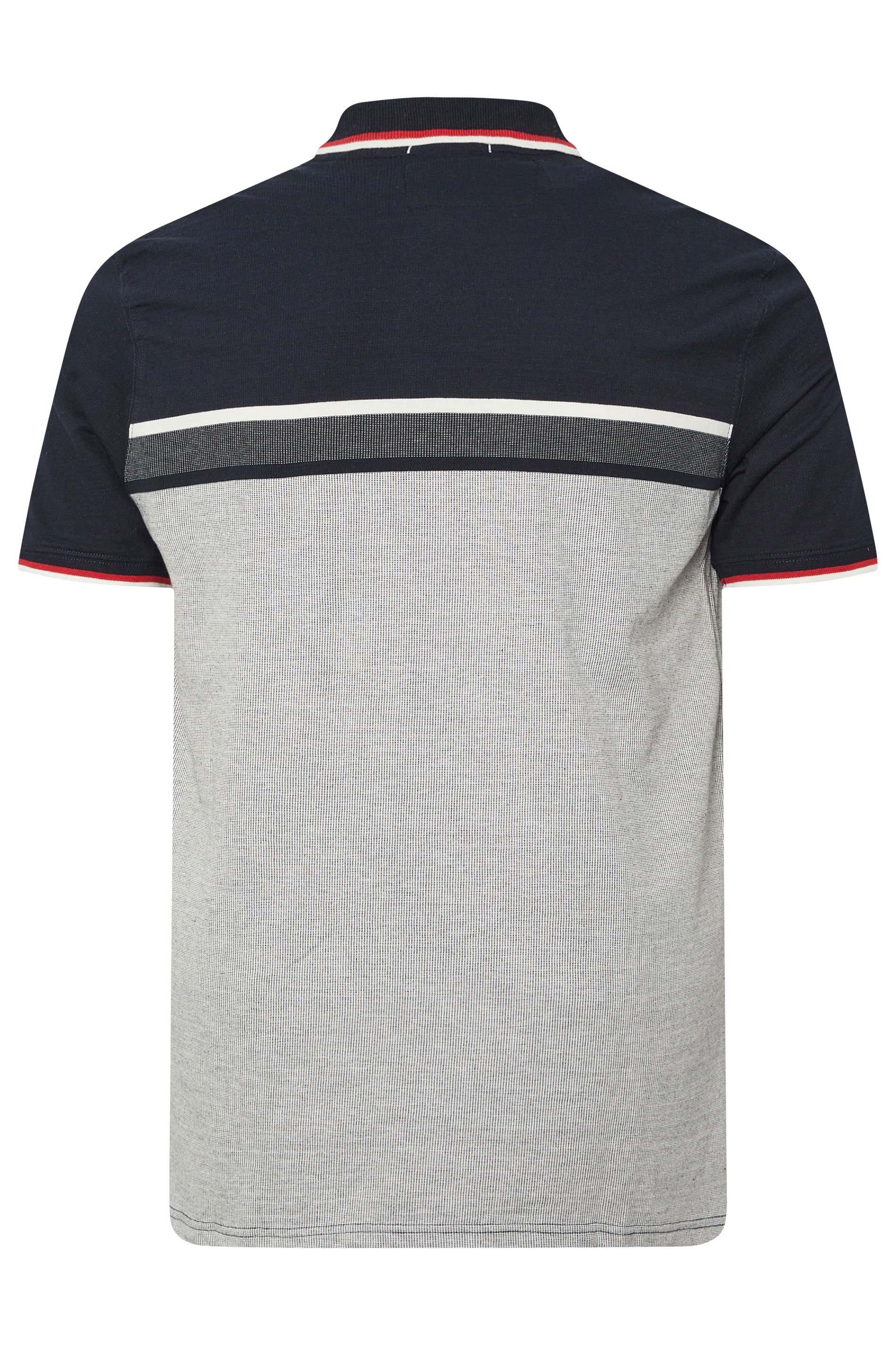 D555 Big & Tall Blue Jacquard Polo Shirt | BadRhino 4