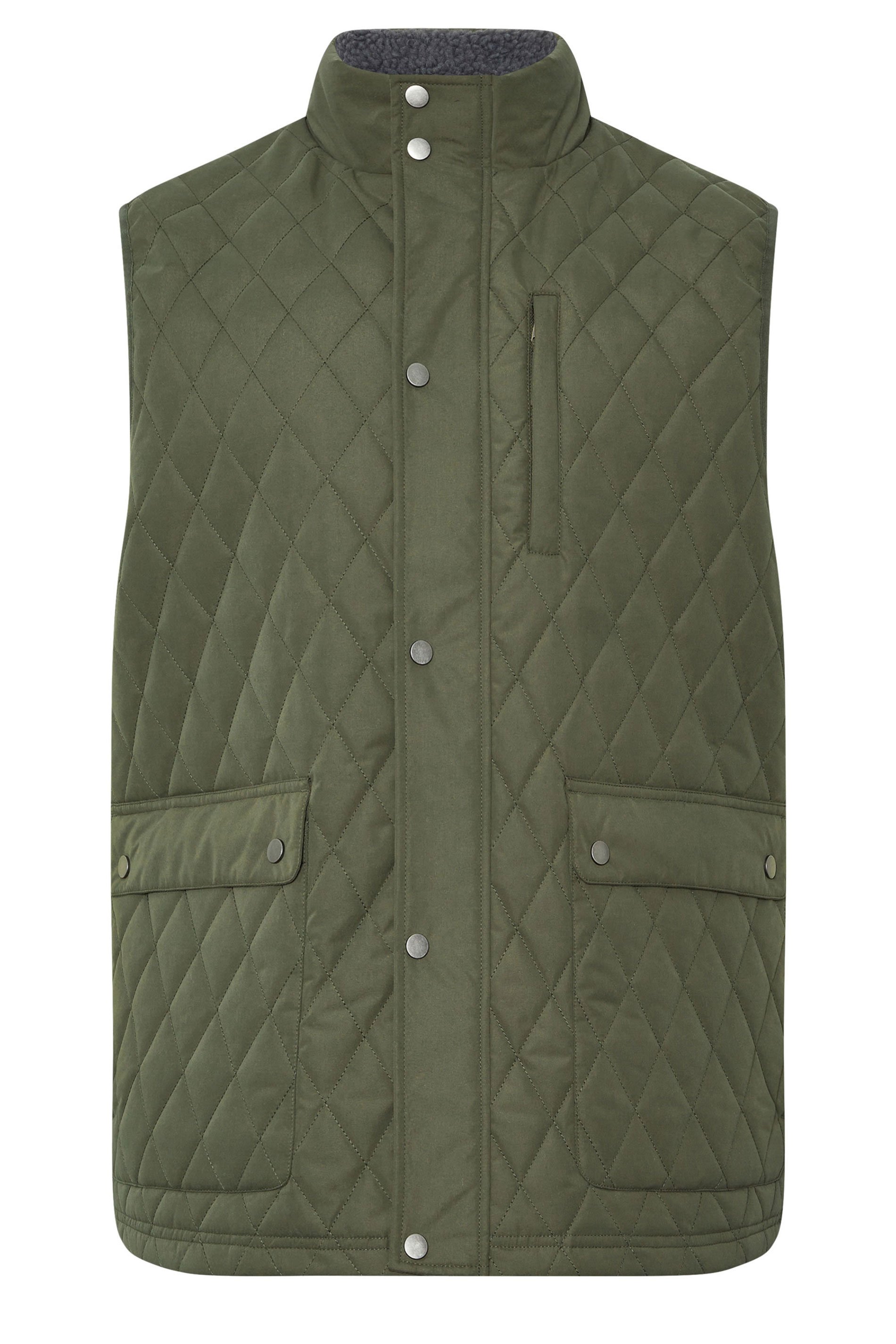 BadRhino Big & Tall Khaki Green Diamond Quilted Gilet | BadRhino 7