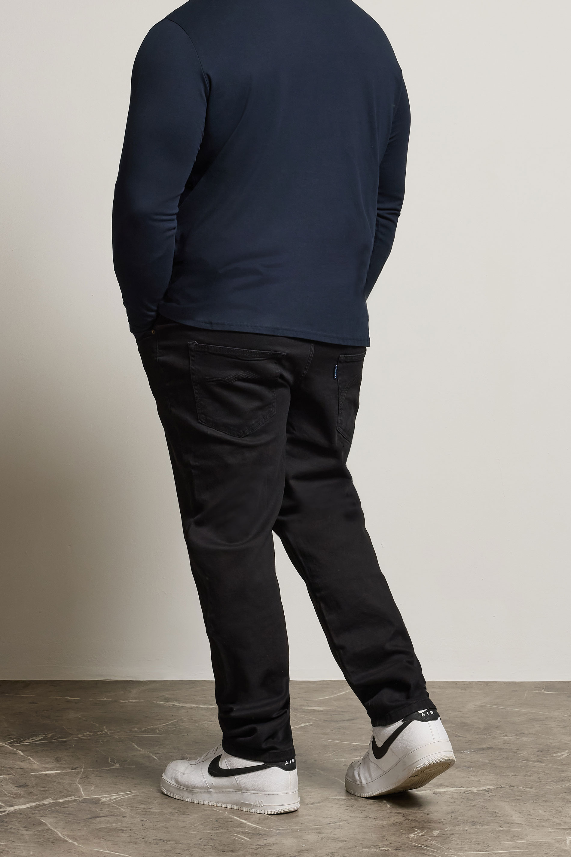 BadRhino Big & Tall Black Straight Leg Stretch Jeans | BadRhino 4