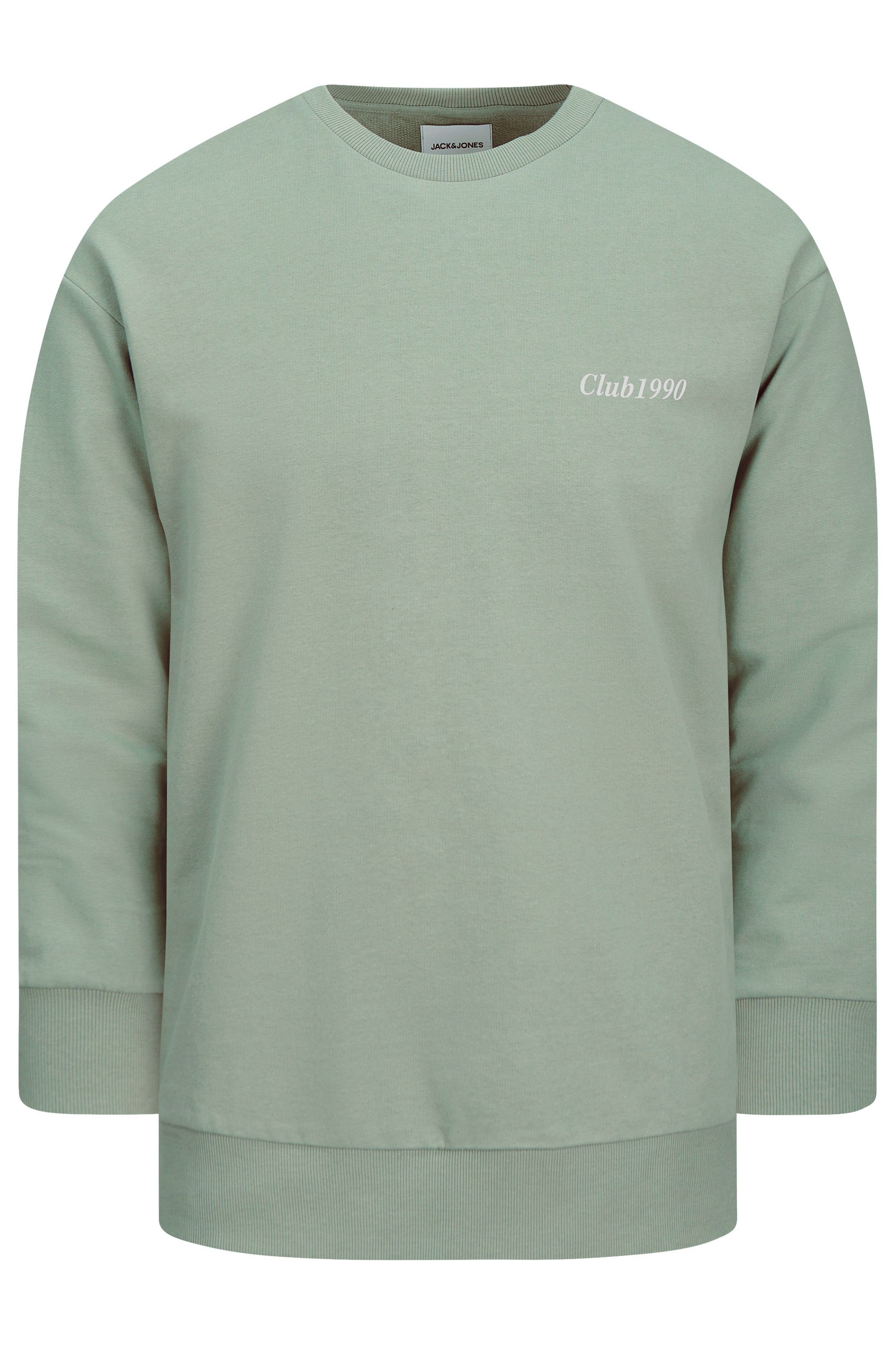 JACK & JONES Big & Tall Light Green Graphic Print Sweatshirt | BadRhino  5