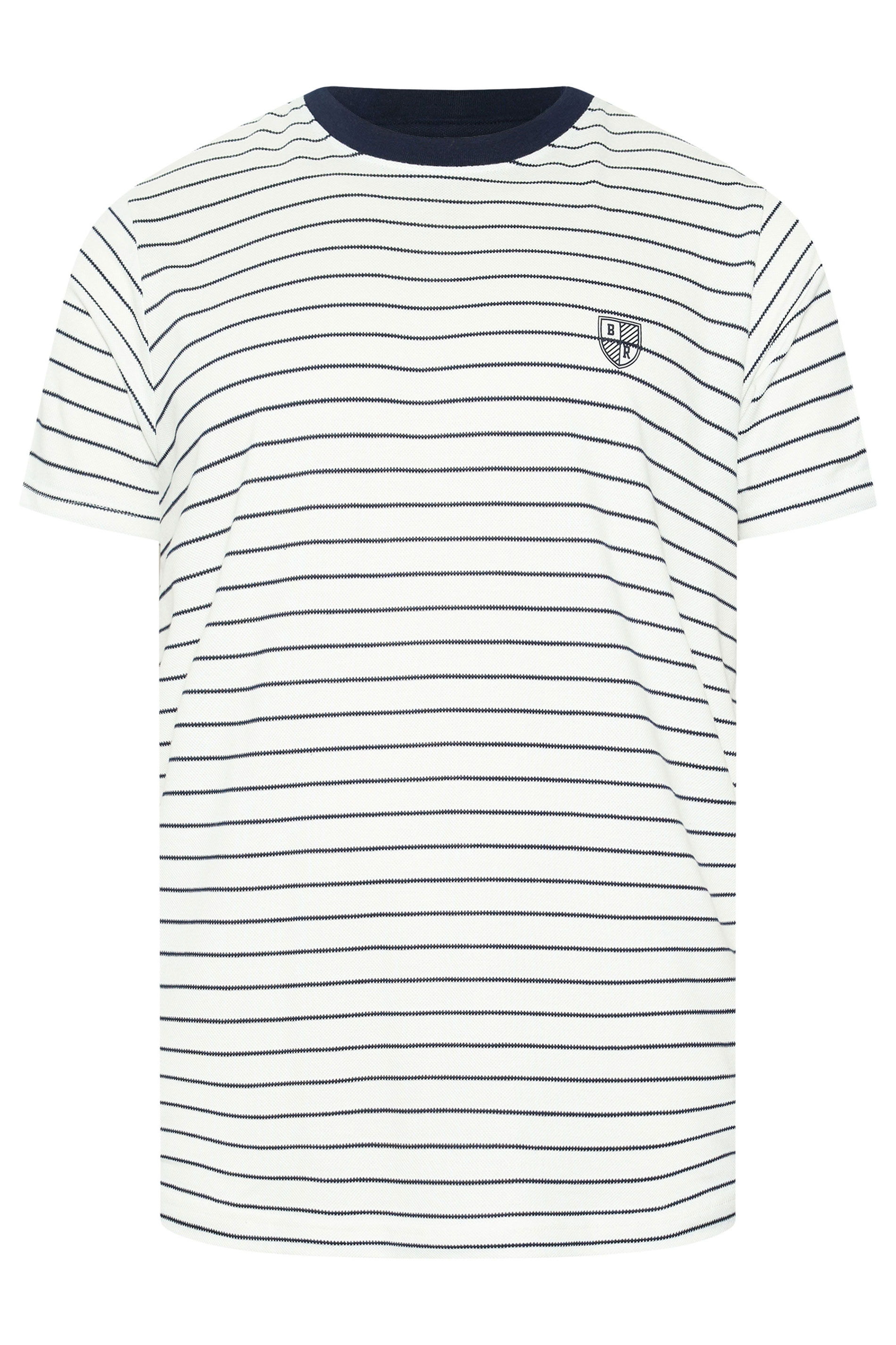 BadRhino Big & Tall Off-White Stripe Pique T-Shirt | BadRhino 5