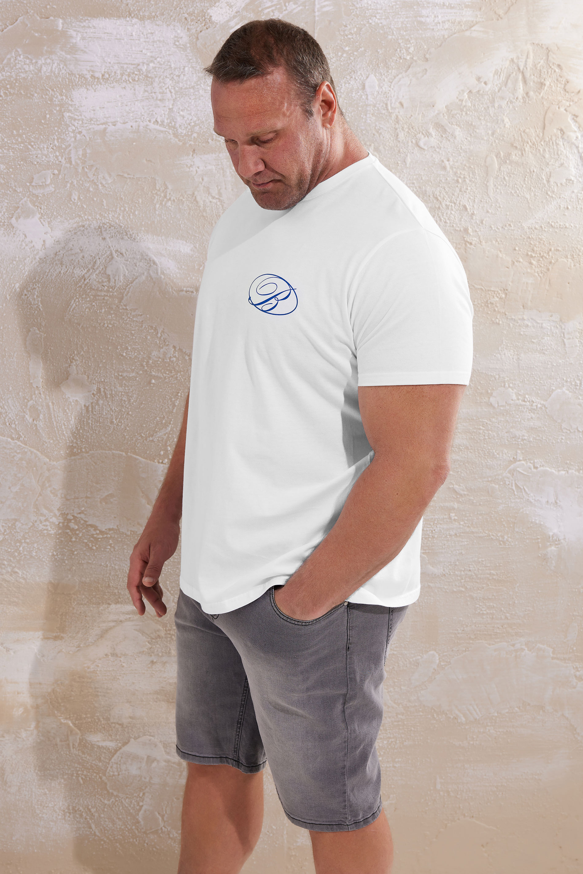 BadRhino Big & Tall White Script Graphic Print T-Shirt | BadRhino 4