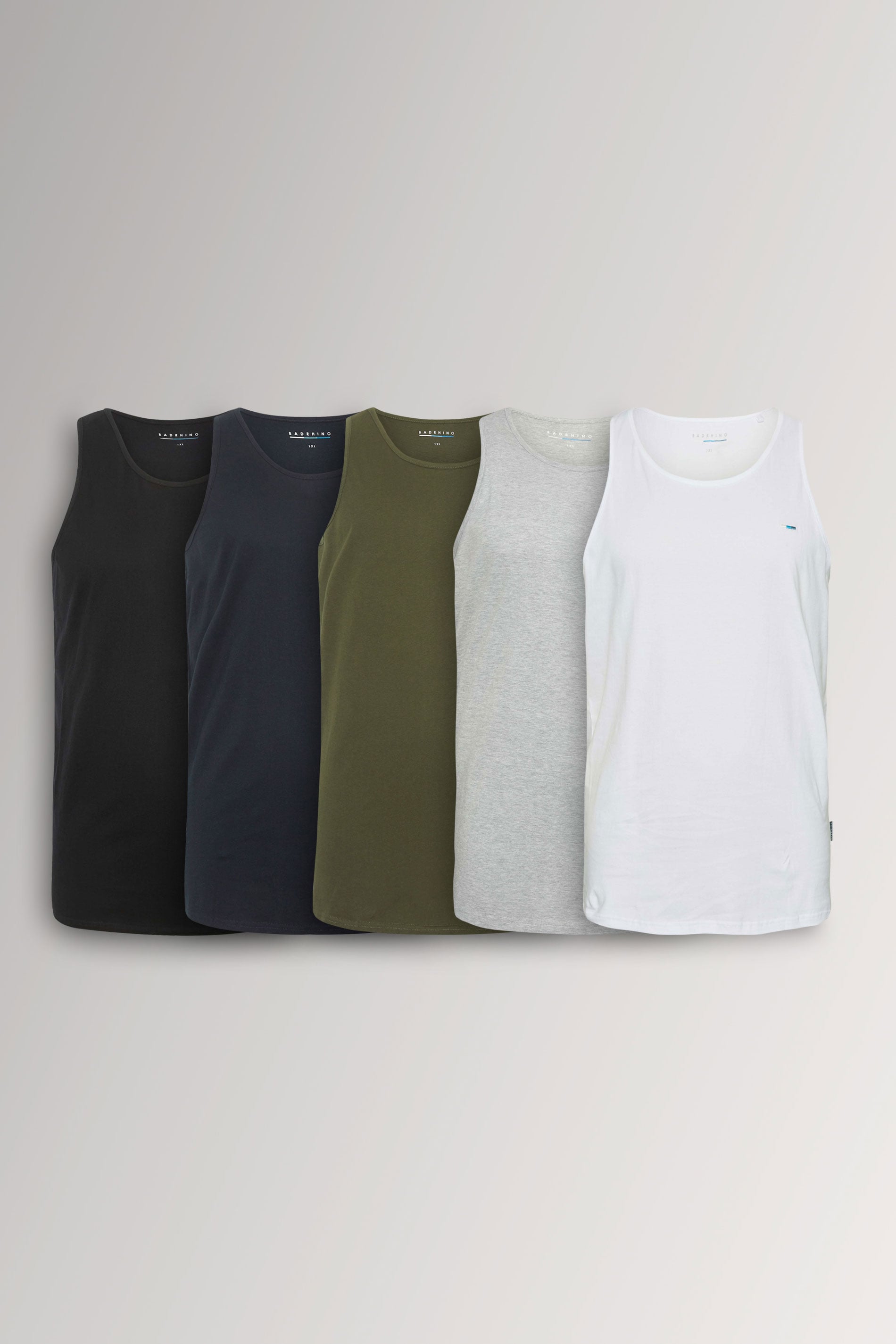 BadRhino Big & Tall Black & White 5 Pack Vest Tops | BadRhino 3