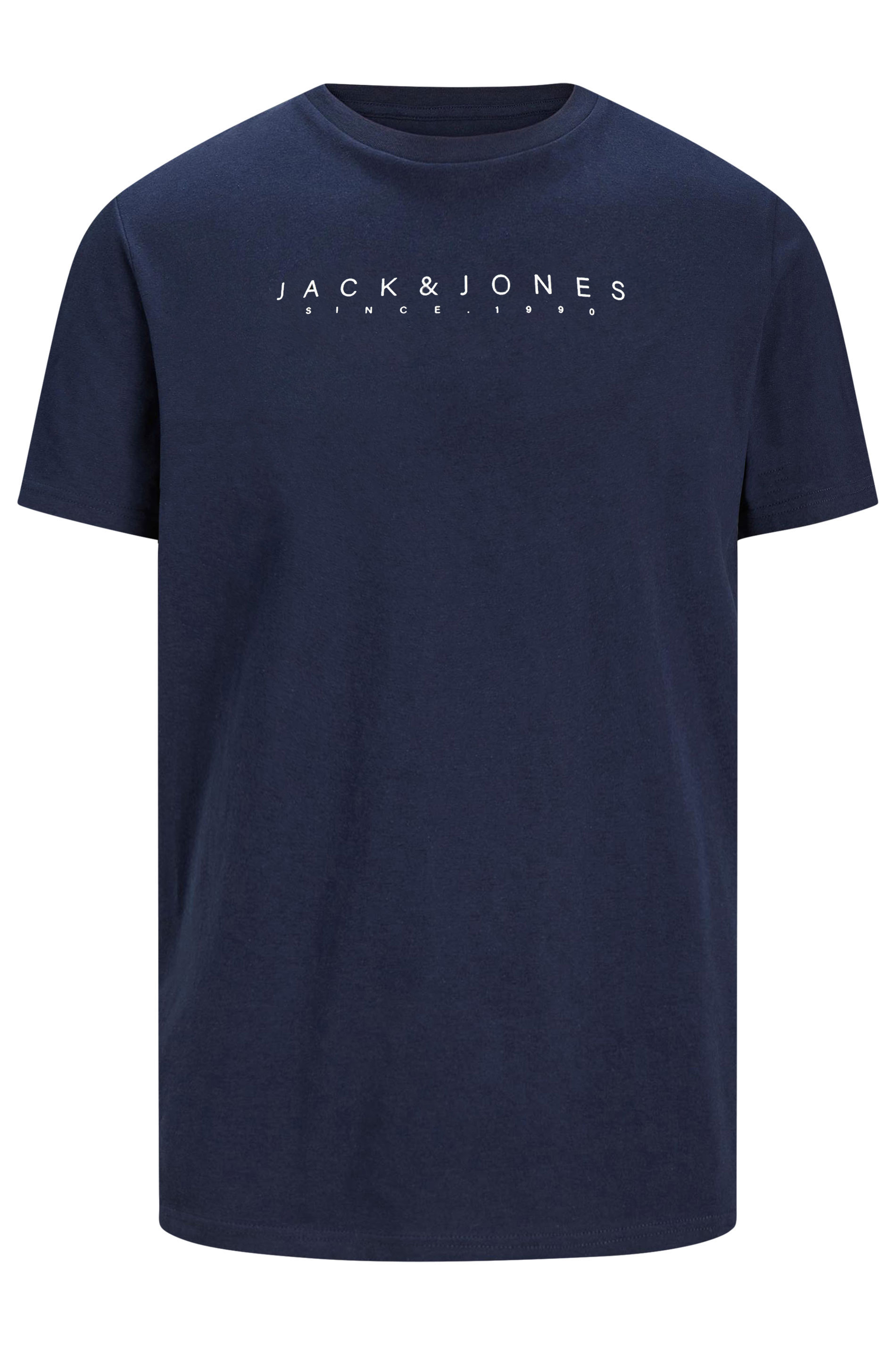 JACK & JONES Big & Tall Blue '1990' Short Sleeve T-Shirt | BadRhino