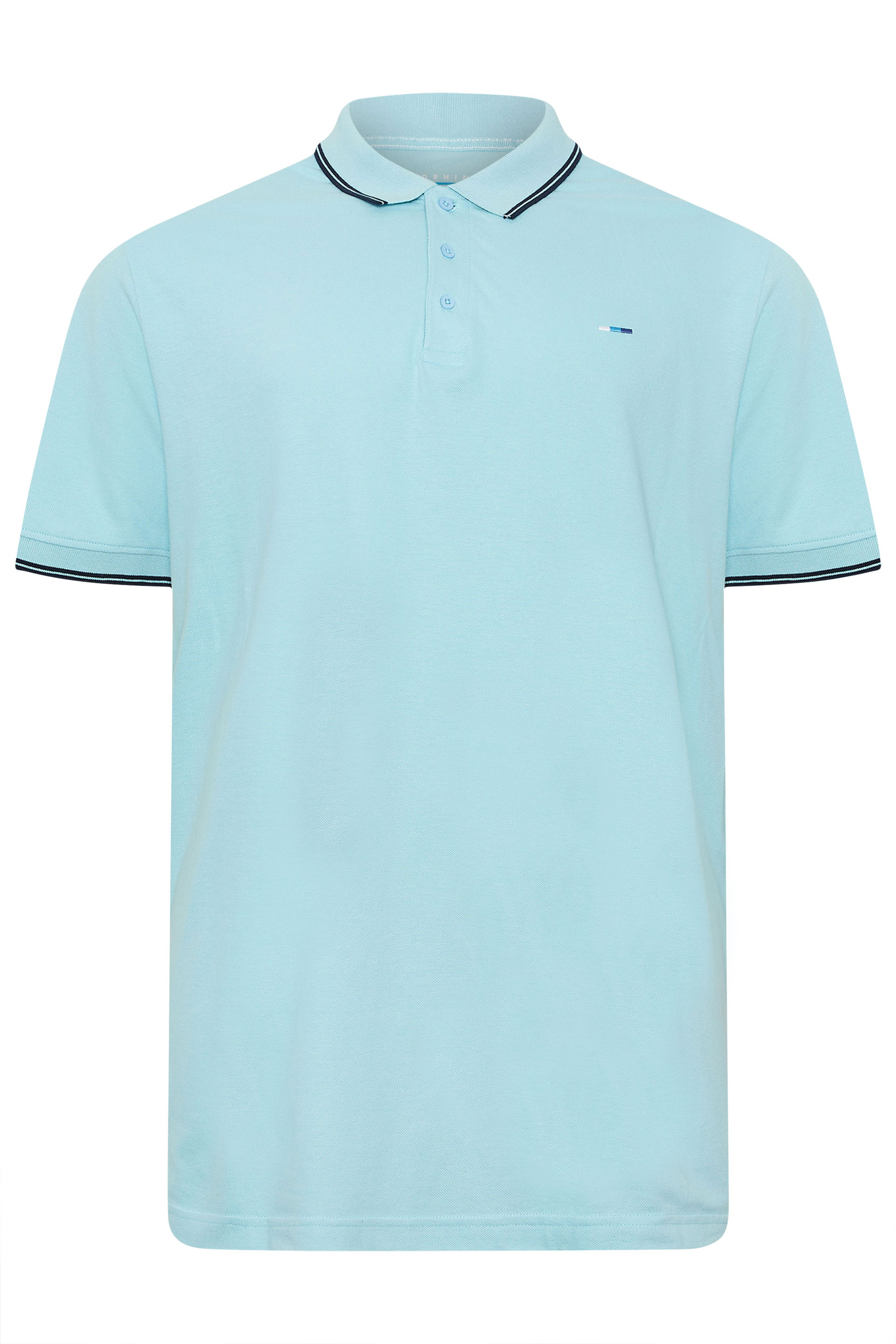 BadRhino Big & Tall Light Blue Tipped Polo Shirts | BadRhino 6
