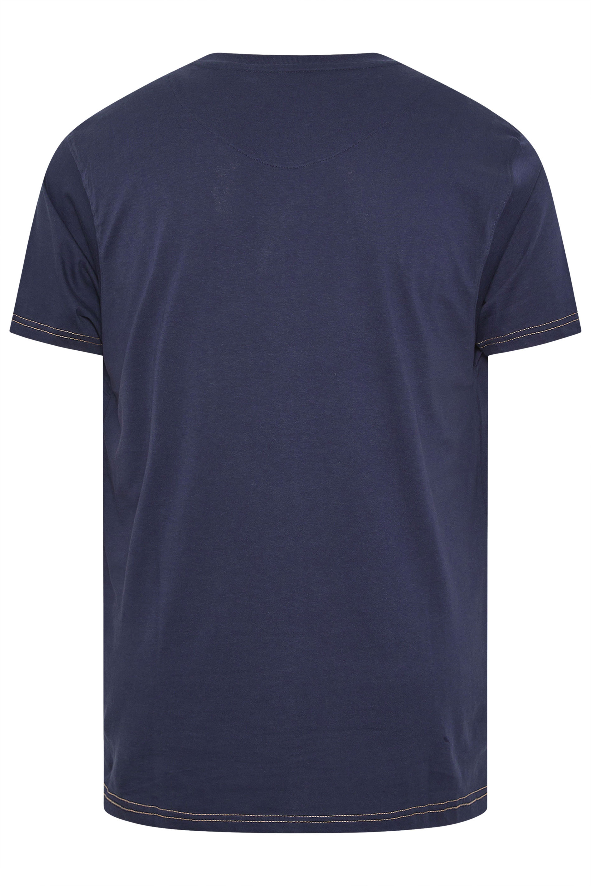 KAM Big & Tall Navy Blue Skull Print T-Shirt | BadRhino 4