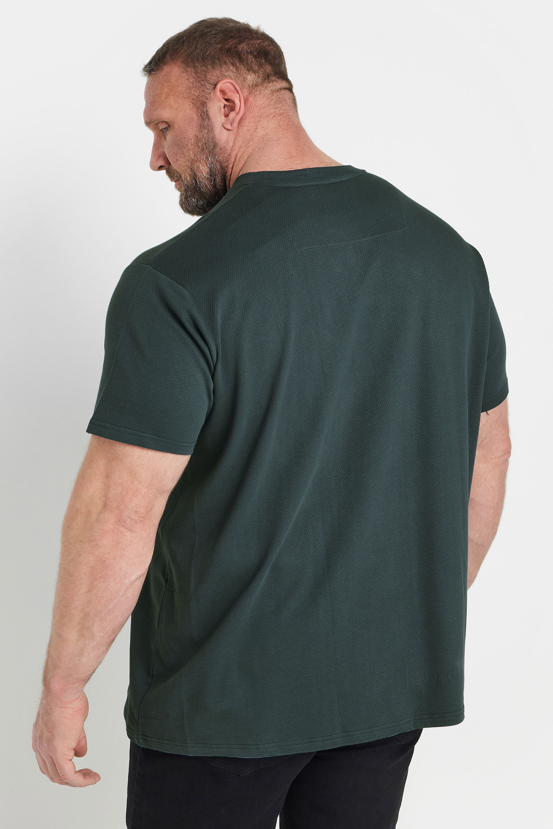 BadRhino Big & Tall Blue Grey Textured Short Sleeve T-Shirt | BadRhino 4