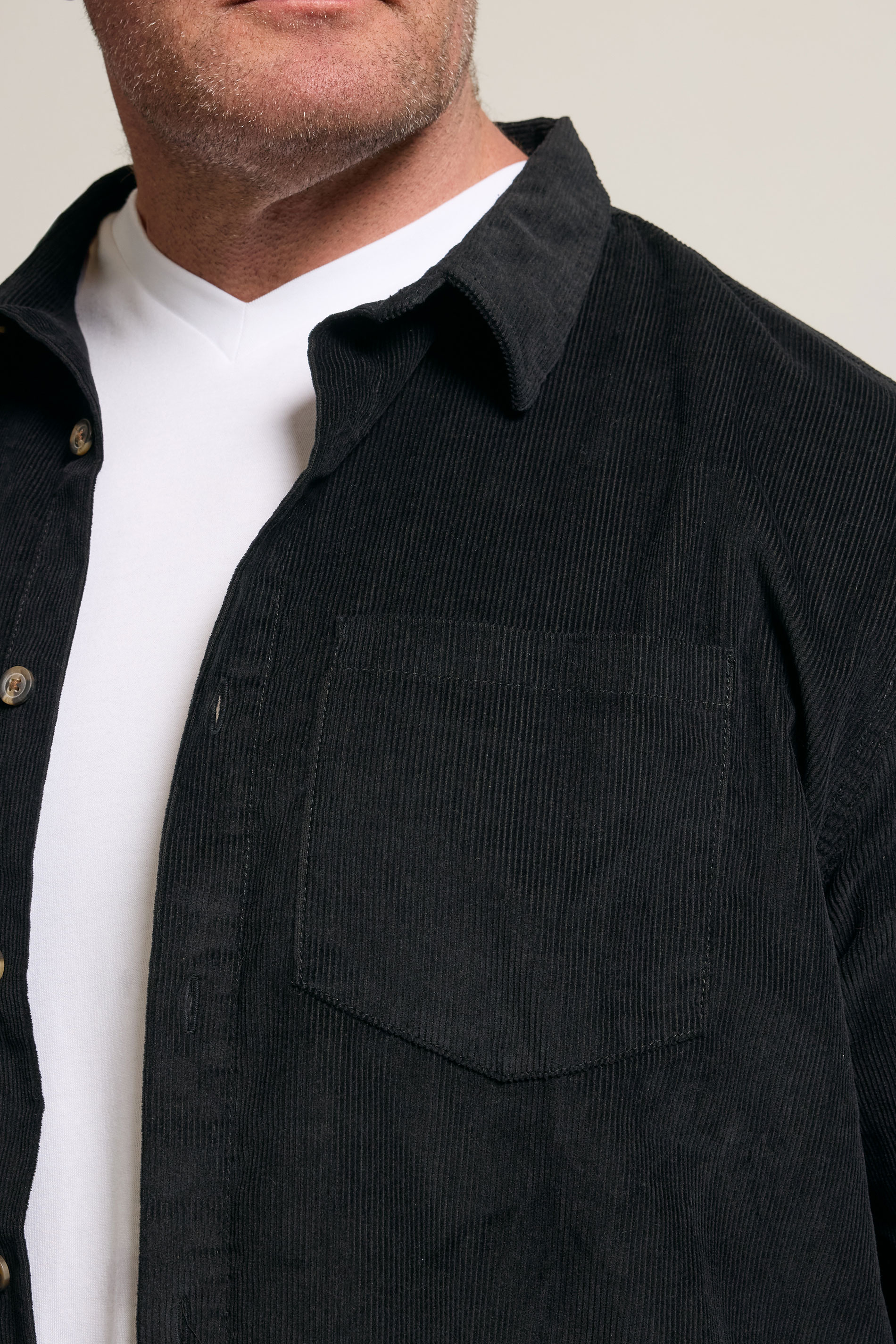 BadRhino Big & Tall Black Corduroy Overshirt | BadRhino 5
