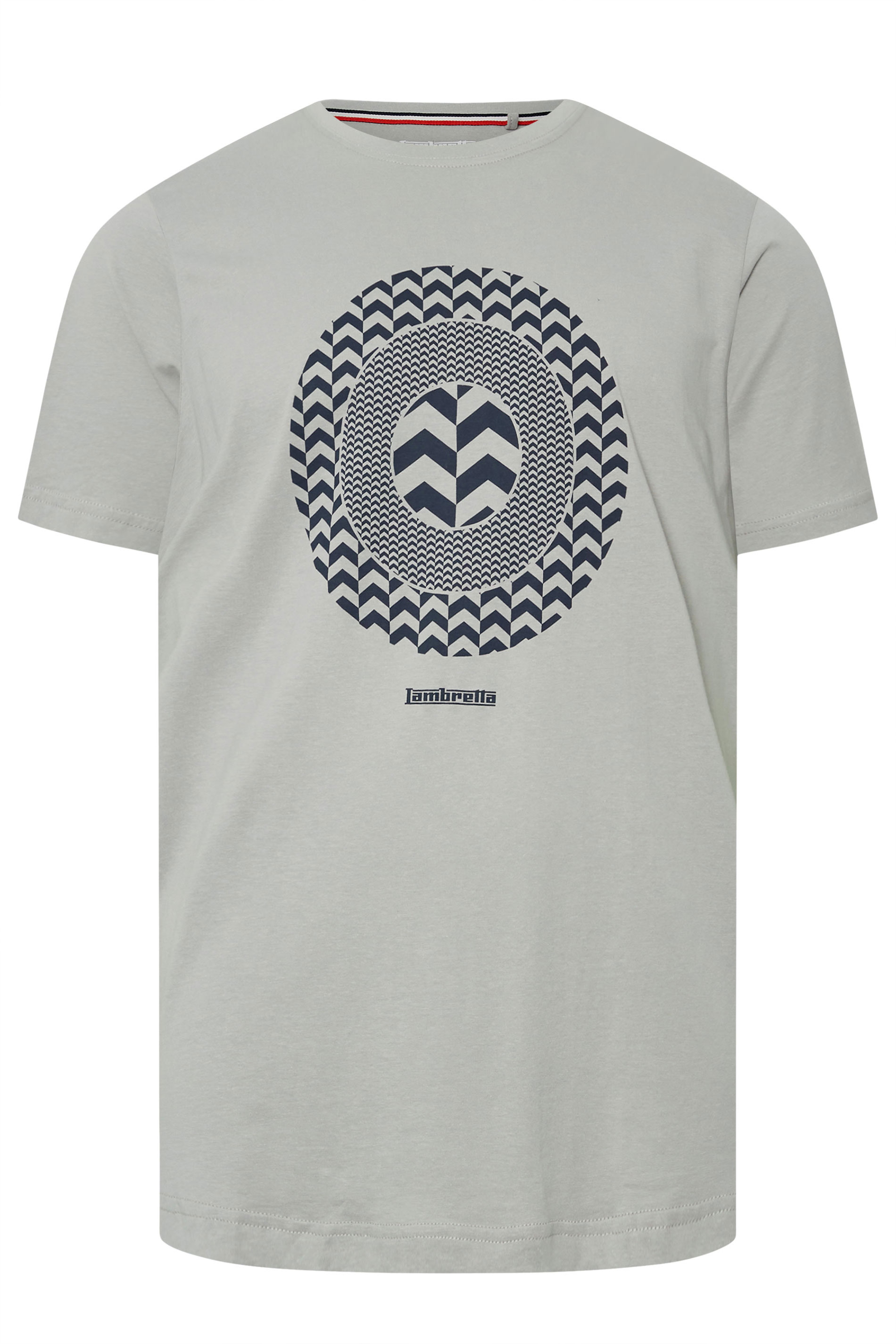 LAMBRETTA Big & Tall Grey Chevron Target T-Shirt | BadRhino 3