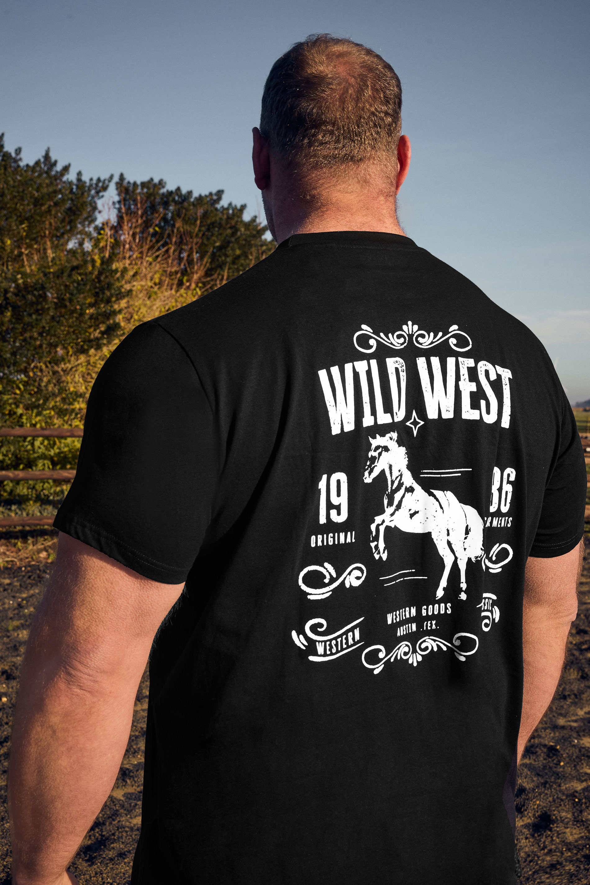 BadRhino Big & Tall Black 'Wild West' Graphic T-Shirt | BadRhino 3