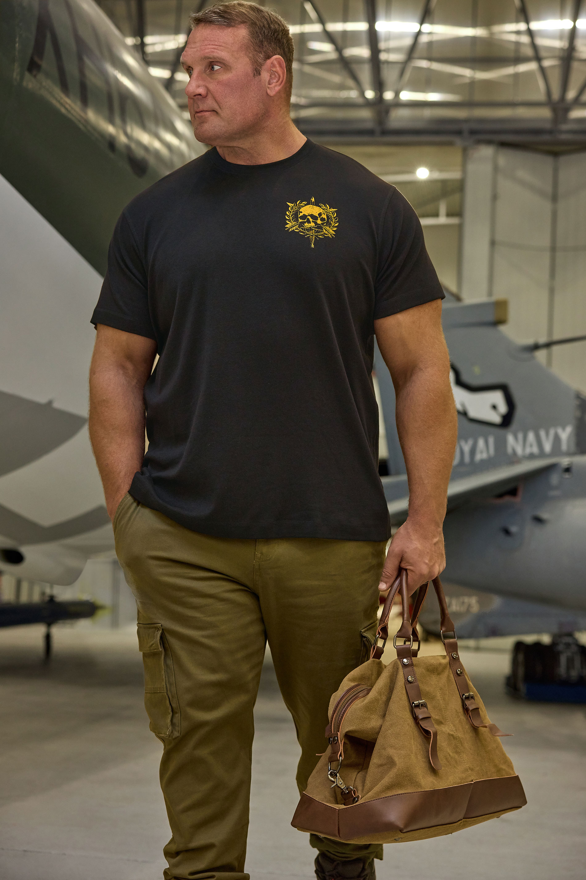 BadRhino Big & Tall Black Skull Emblem Graphic T-Shirt | BadRhino 2