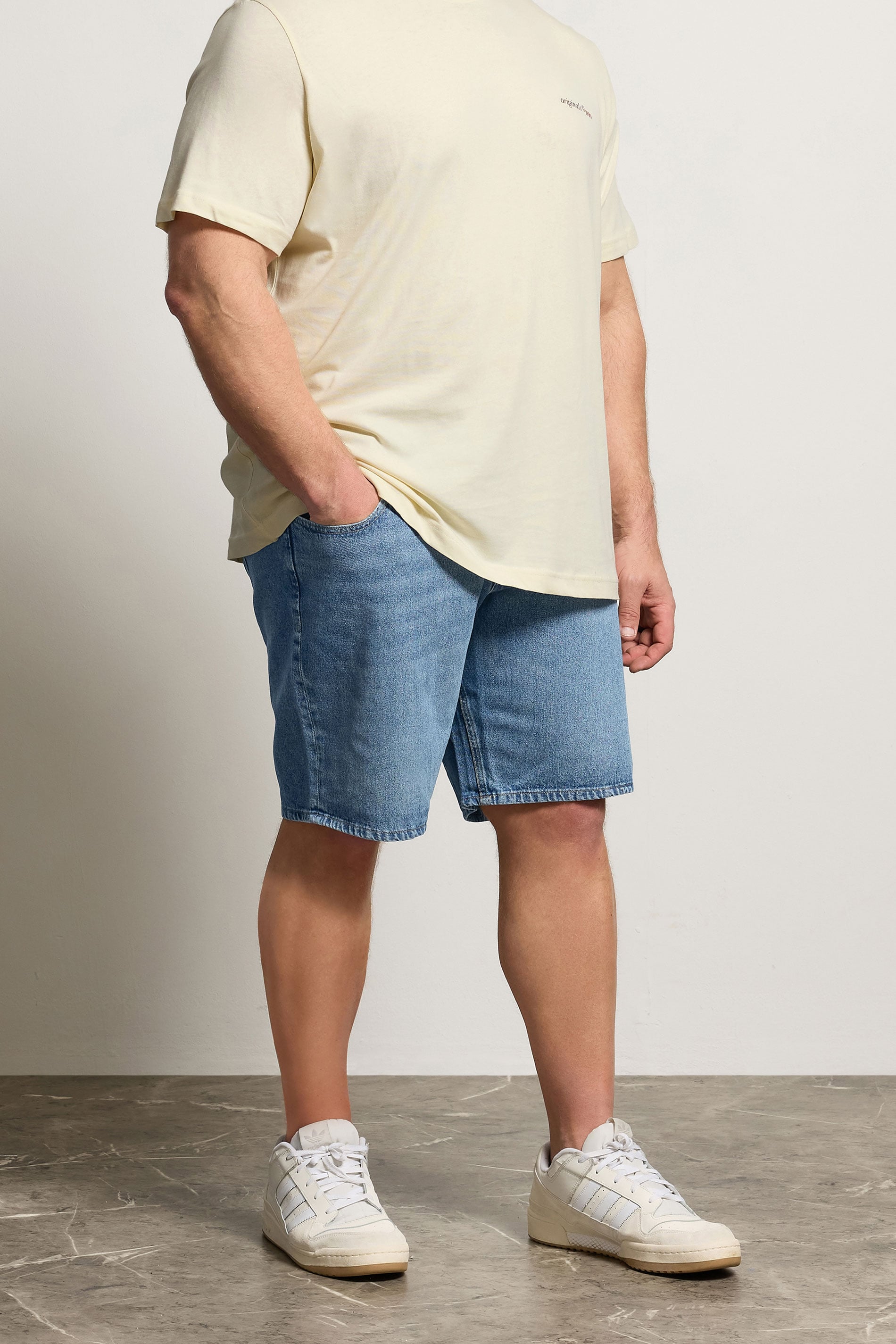 JACK & JONES Big & Tall Blue Cotton Shorts | BadRhino 3