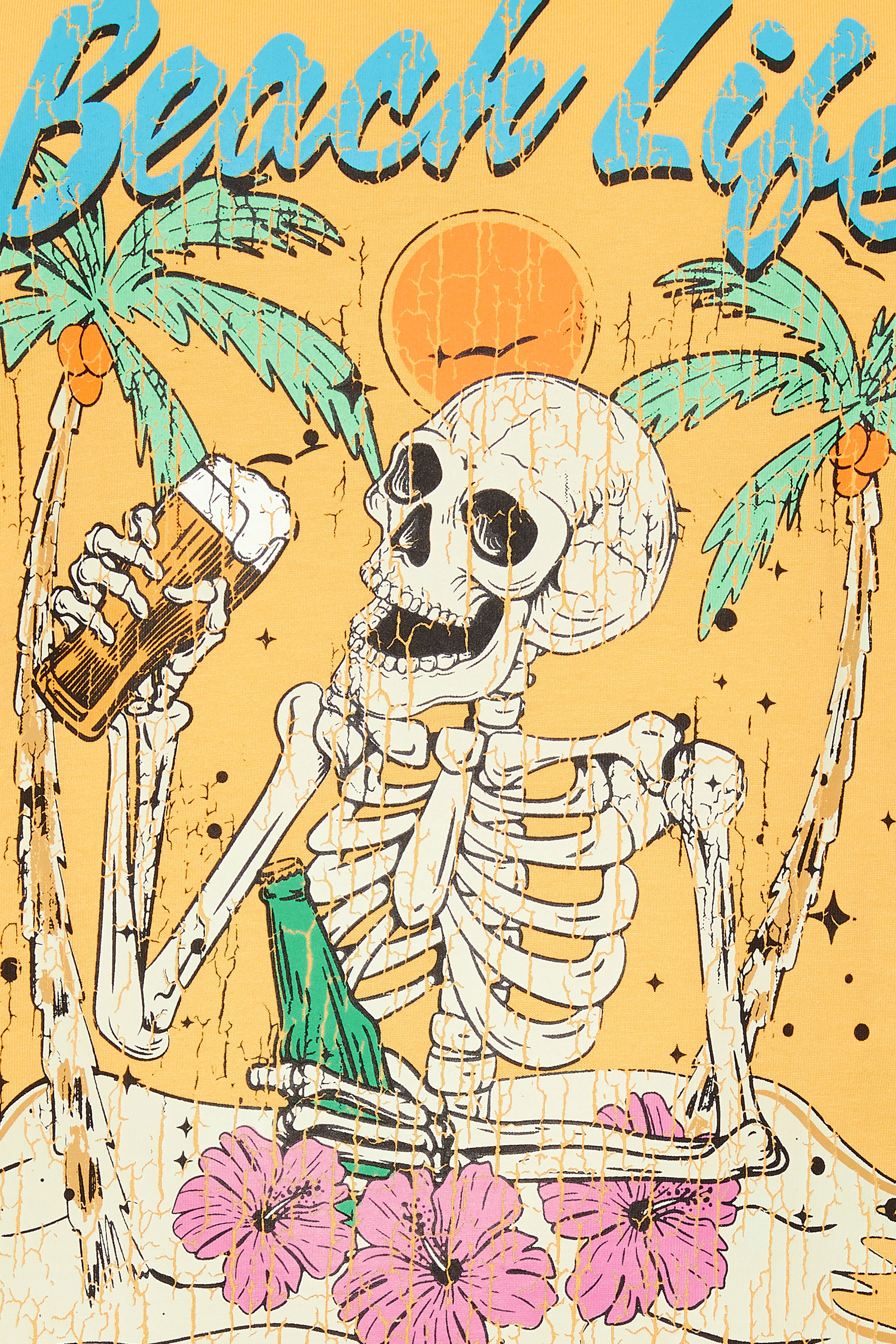 BadRhino Big & Tall Flax Yellow Beach Skull Sleeveless Vest Top | BadRhino 2