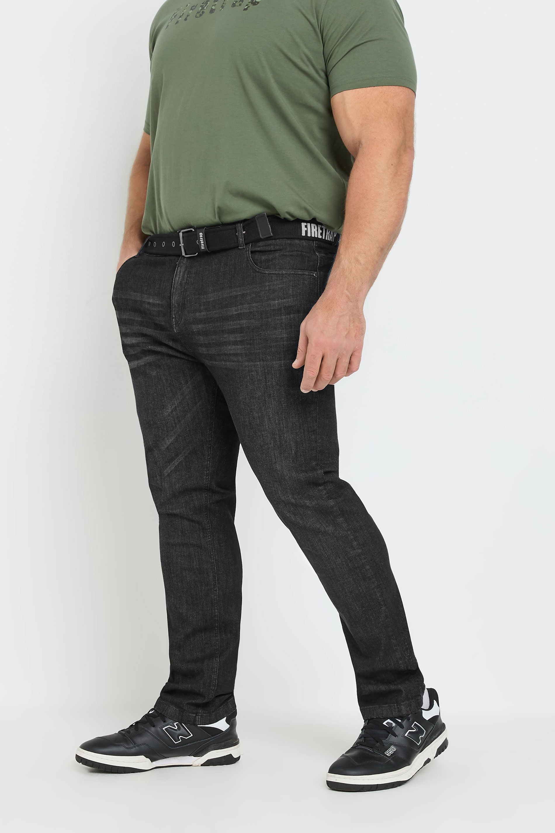 FIRETRAP Big & Tall Black Wash Jeans | BadRhino 1