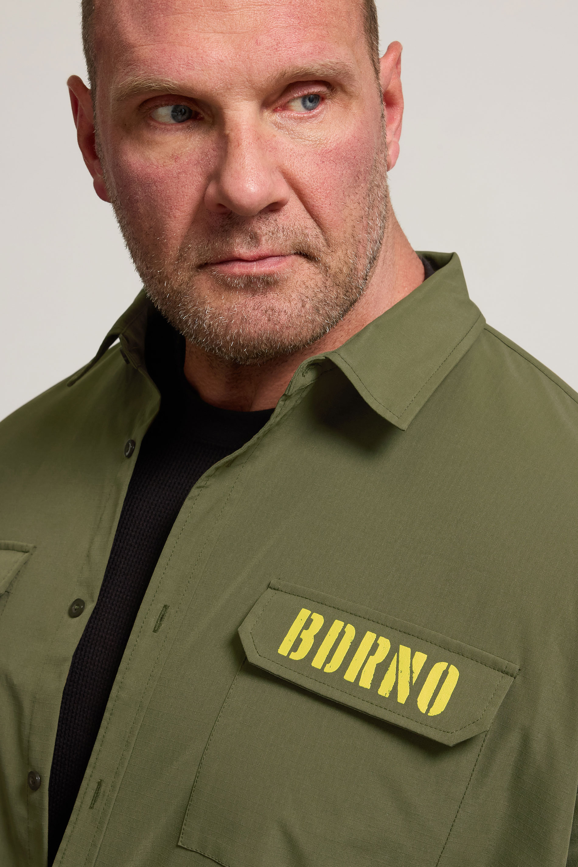 BadRhino Big & Tall Khaki Green Military Ripstop Shirt | BadRhino 4
