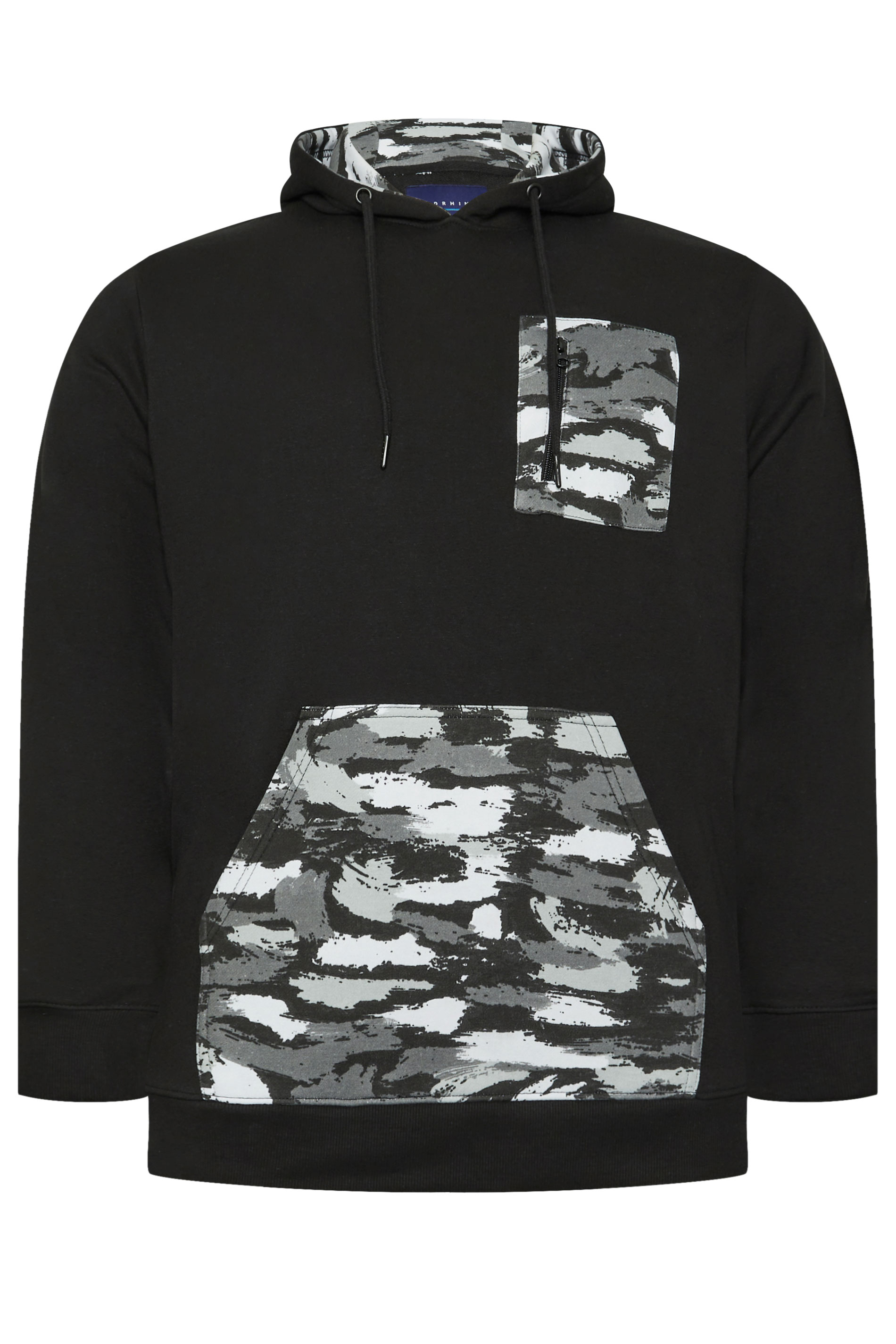 BadRhino Big & Tall Black Camo Print Utility Hoodie | BadRhino 6