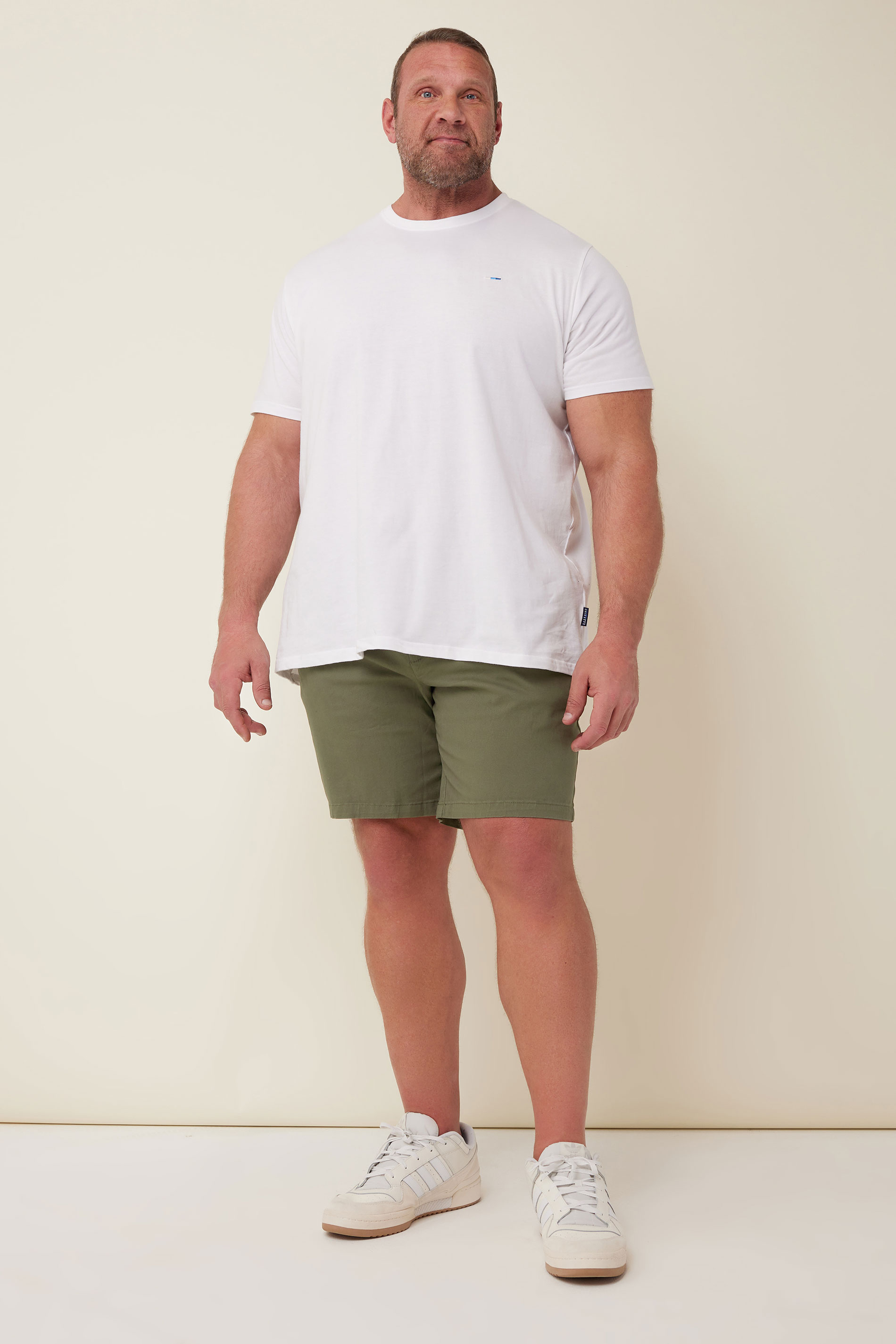 BadRhino Big & Tall 2 PACK Black & Khaki Green Stretch Chino Shorts | BadRhino 3