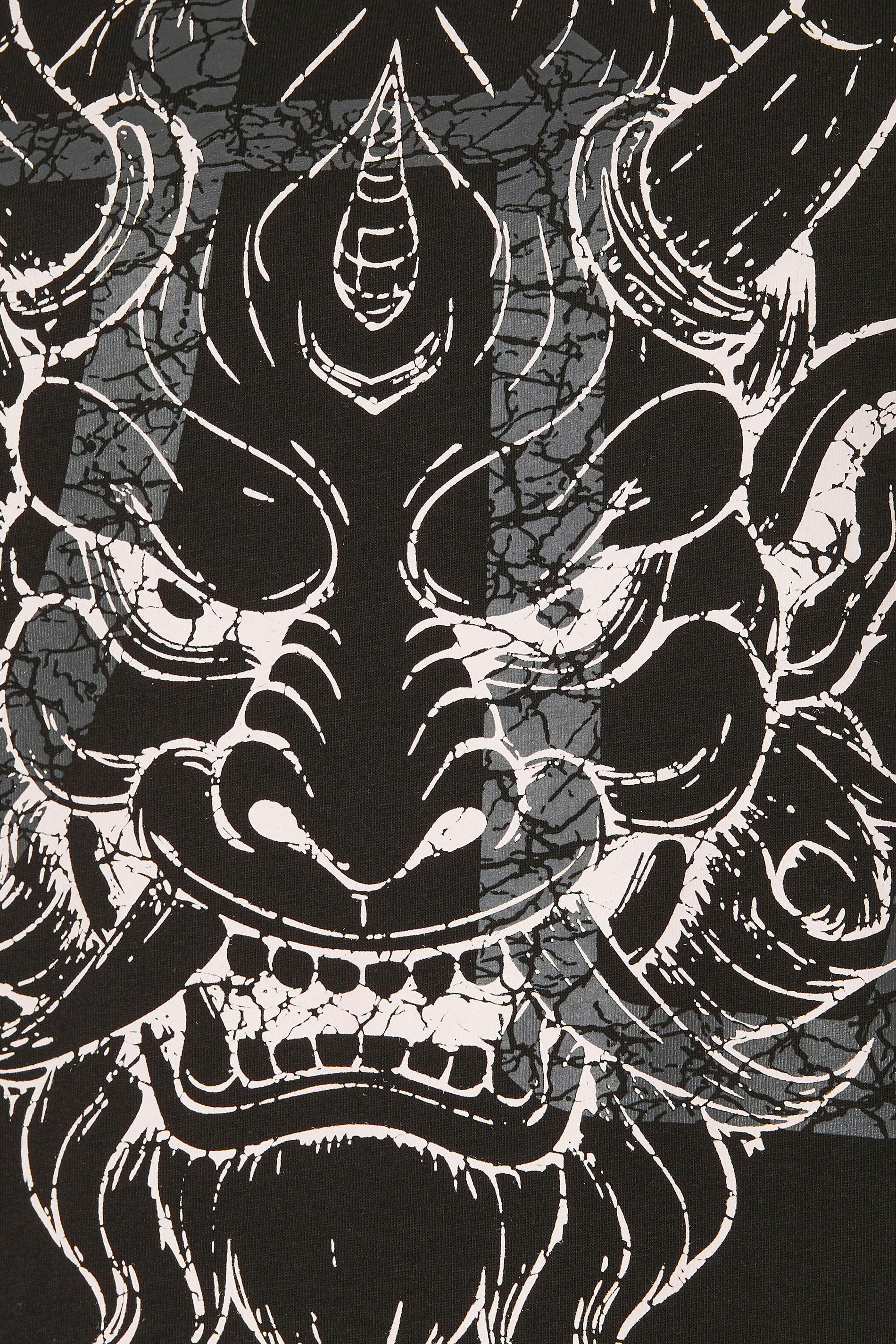 BadRhino Big & Tall Black Japanese Demon Graphic Vest Top | BadRhino 7