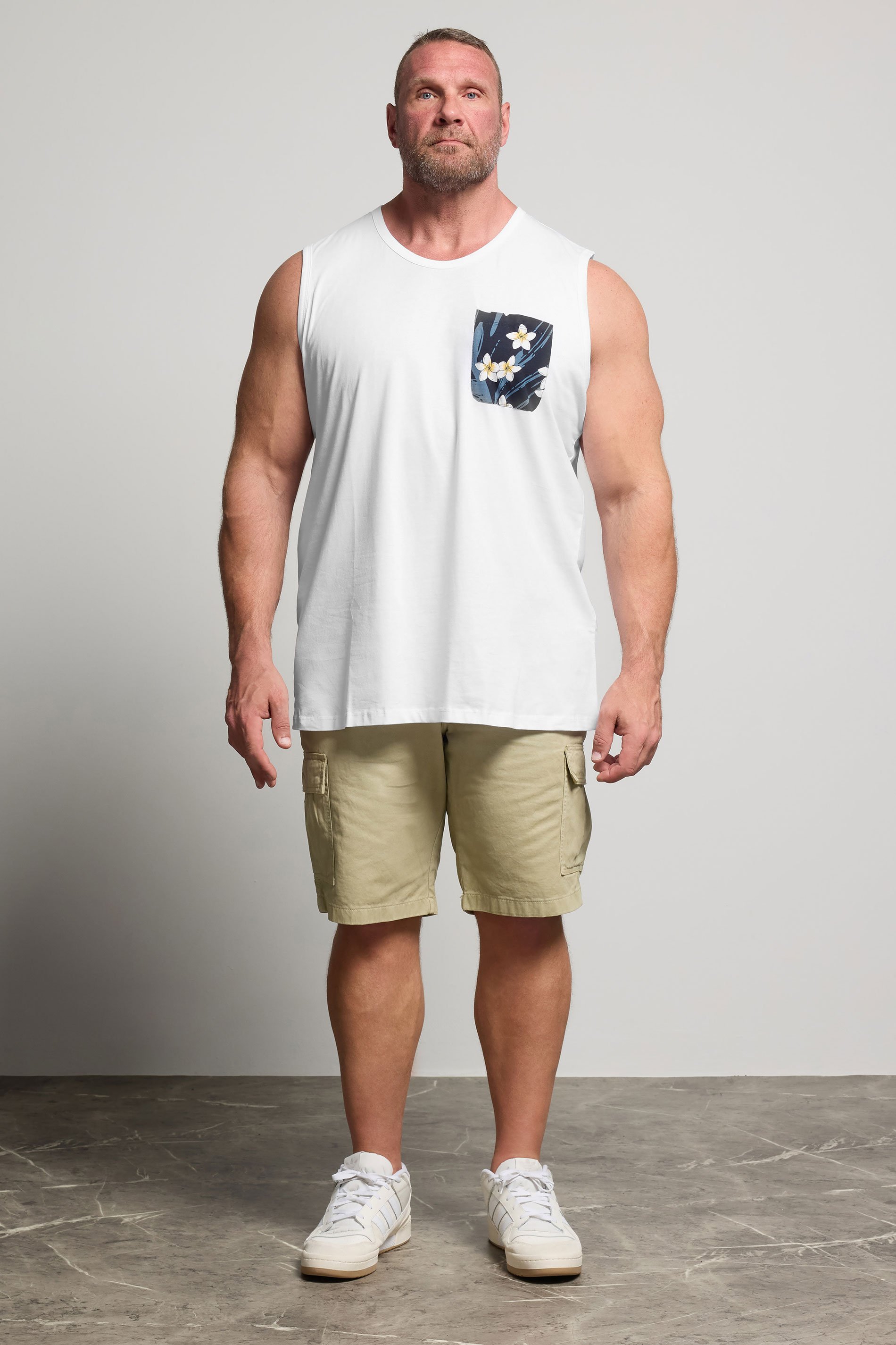 JACK & JONES Big & Tall White Pocket Vest | BadRhino 2