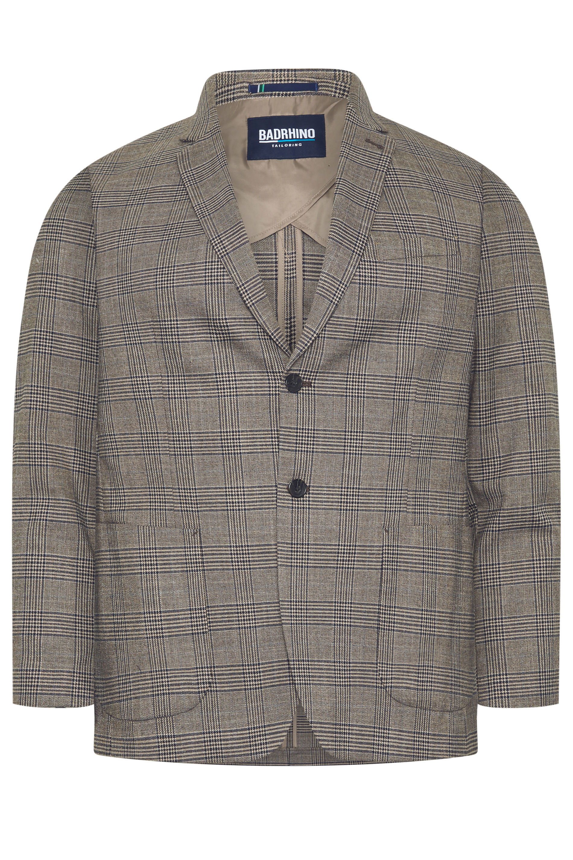 BadRhino Tailoring Big & Tall Grey Checked Blazer | BadRhino 1