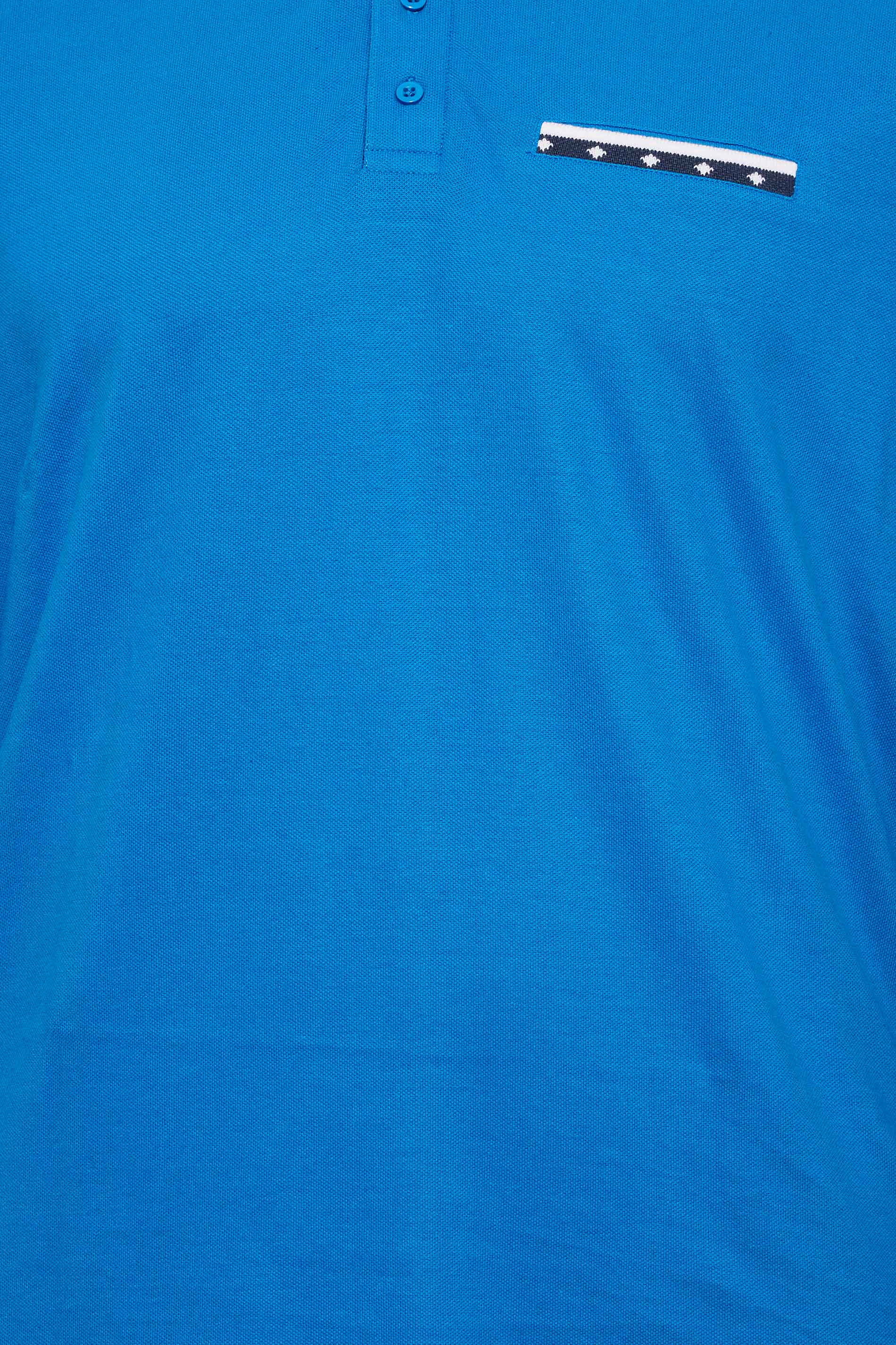 BadRhino Big & Tall Blue Dobby Collar Polo Shirt | BadRhino 2
