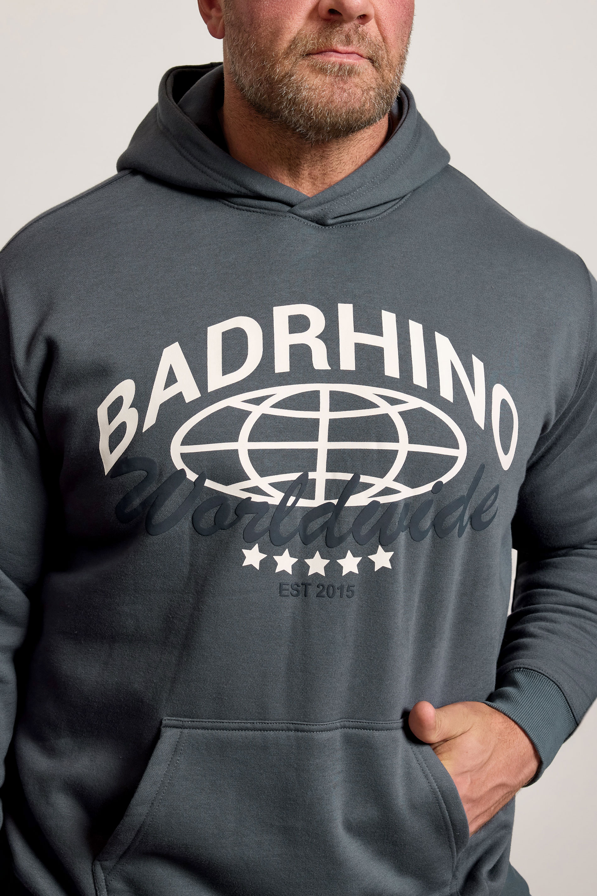 BadRhino Big & Tall Stormy Blue Worldwide Hoodie 5