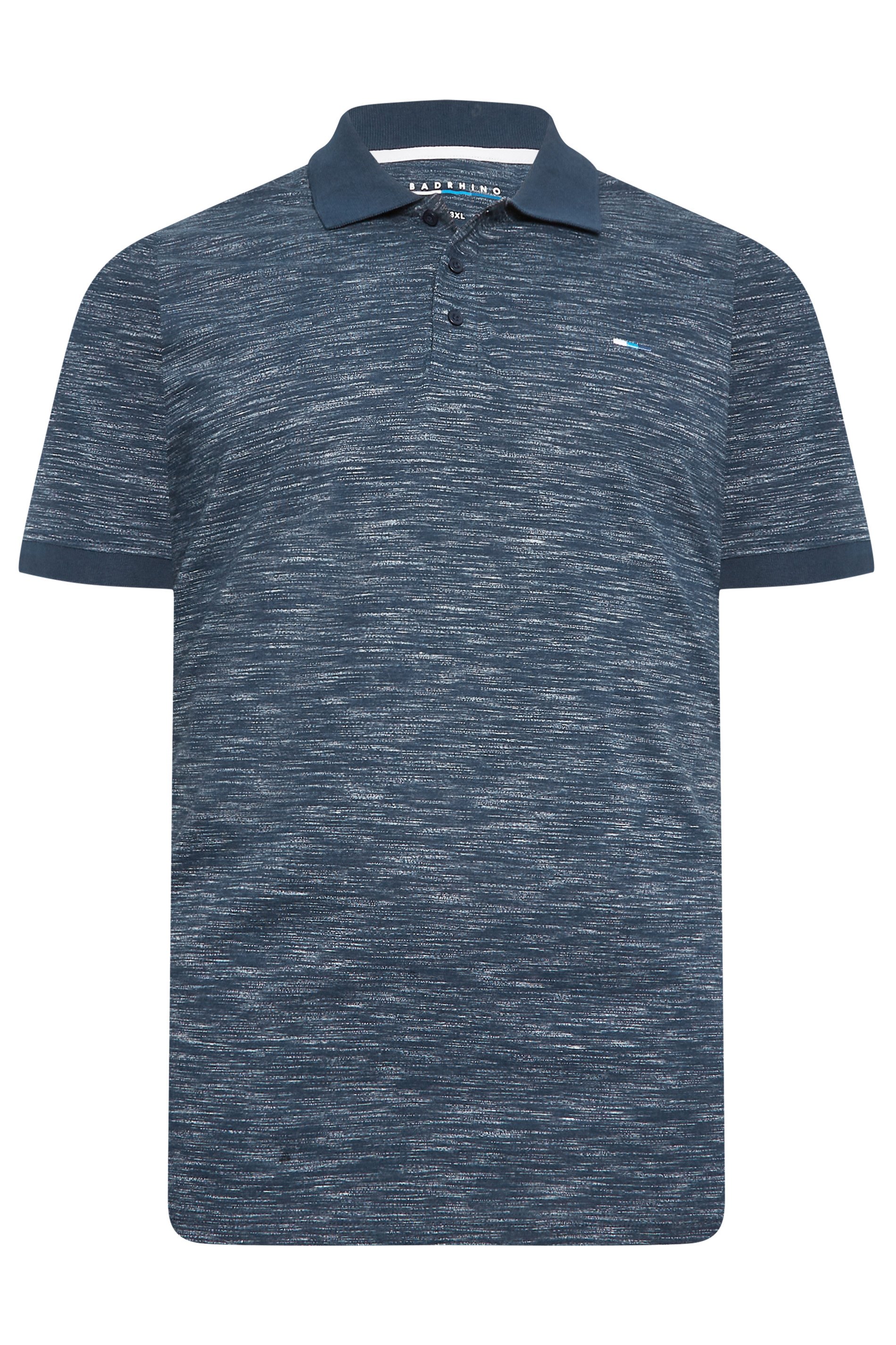 BadRhino Big & Tall Navy Blue Marl Polo Shirt | BadRhino 7