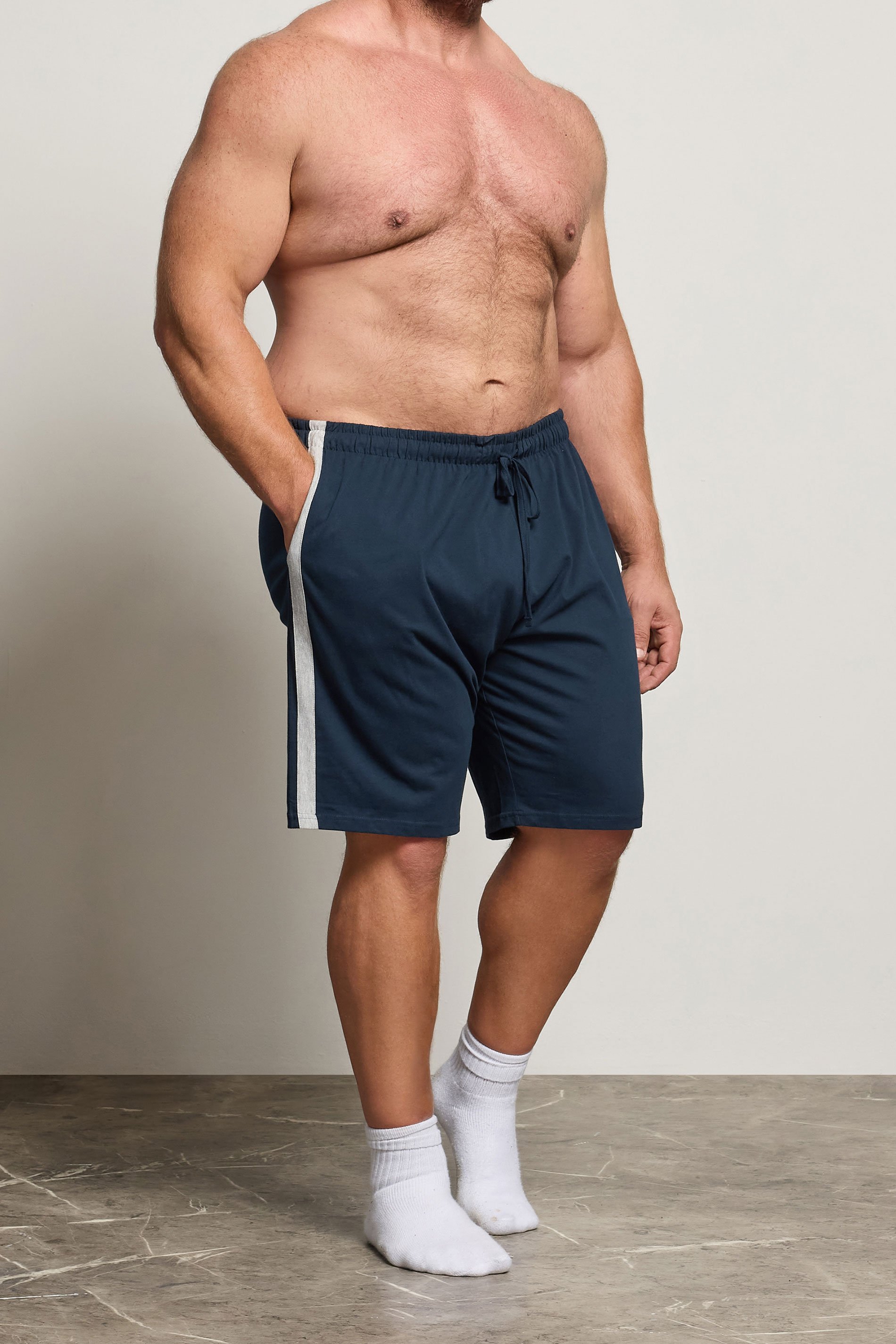 BadRhino Big & Tall Navy Blue Lightweight Lounge Shorts | BadRhino 1