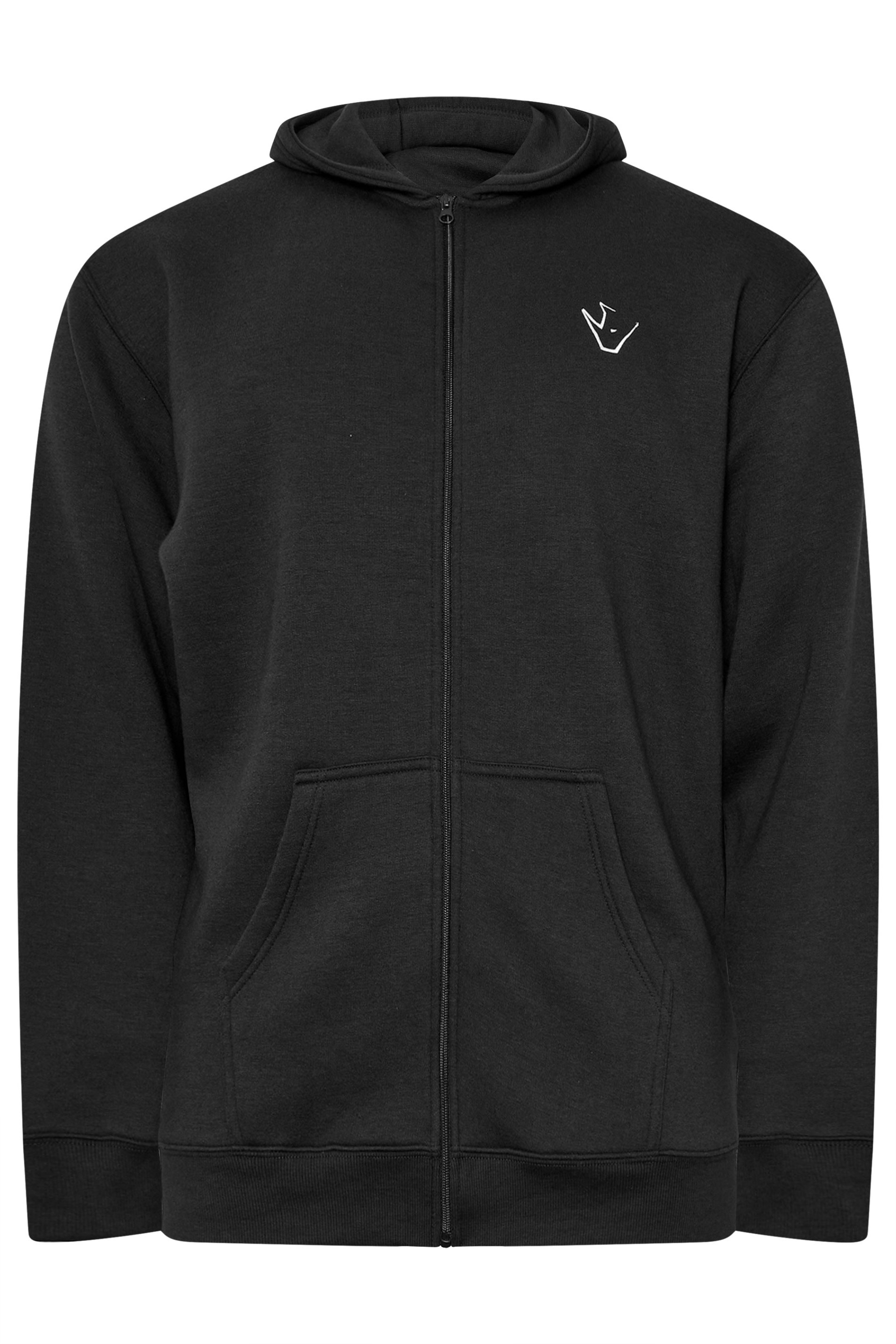 IronRhino Big & Tall Black 'Rest Day' Zip Through Hoodie | BadRhino 7