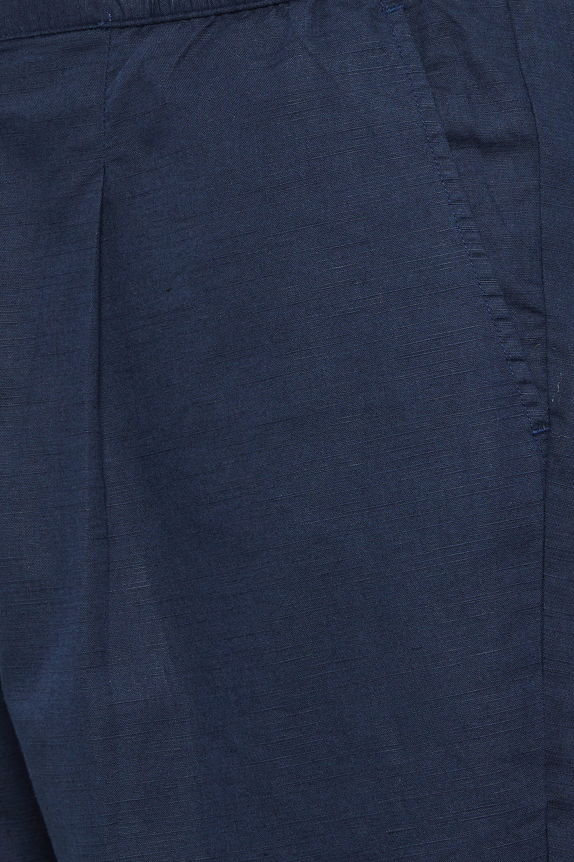 BadRhino Big & Tall Navy Blue Cotton Linen Mix Shorts | BadRhino 7