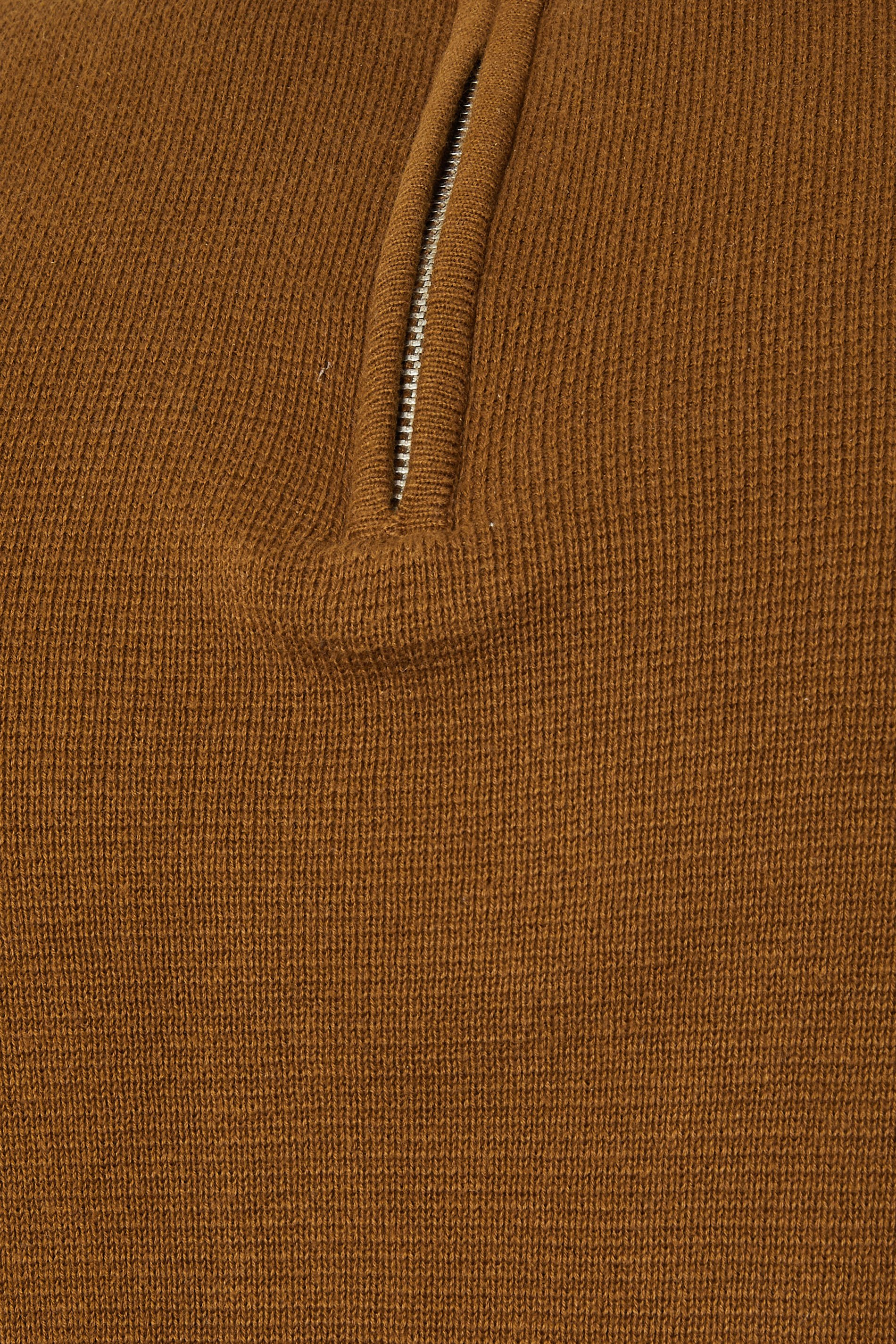 BadRhino Big & Tall Brown Milano Quarter Zip Jumper | BadRhino 8
