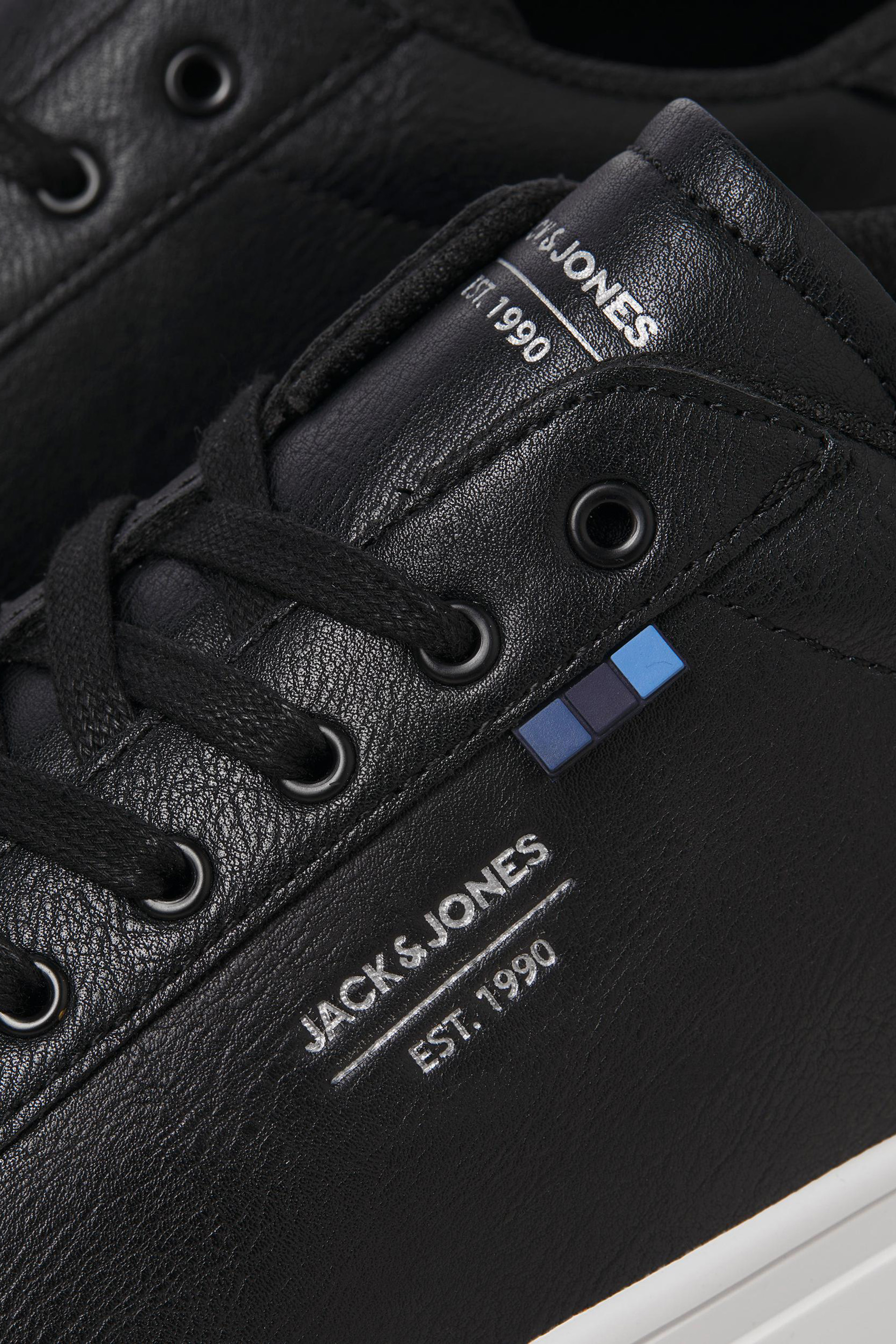 JACK & JONES Big & Tall Dark Grey PU Lace Up Trainers | BadRhino 6