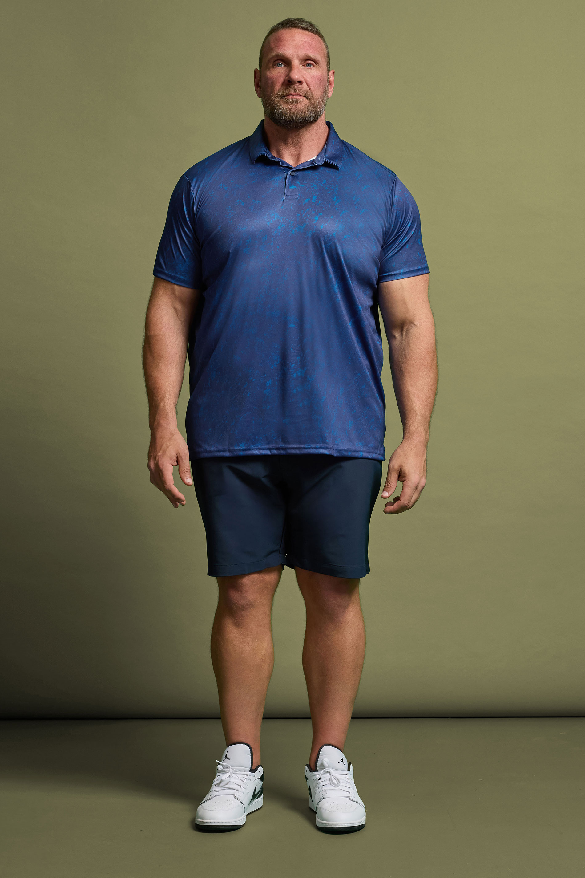 BadRhino Golf Big & Tall Blue Marble Print Polo Shirt | BadRhino 2