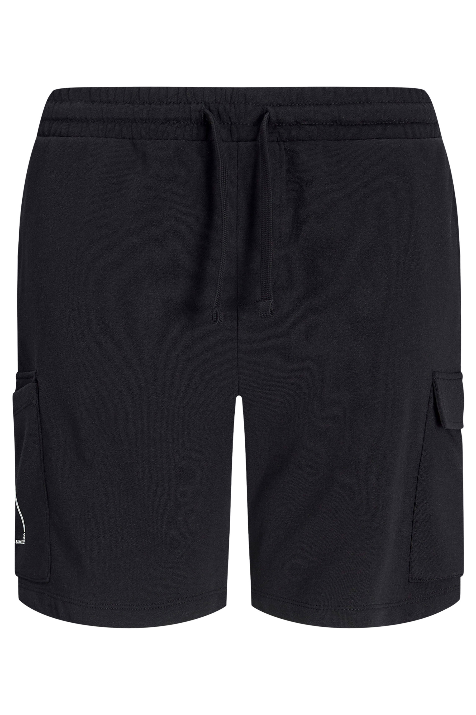 JACK & JONES Big & Tall Black Cargo Jogger Shorts | BadRhino 3