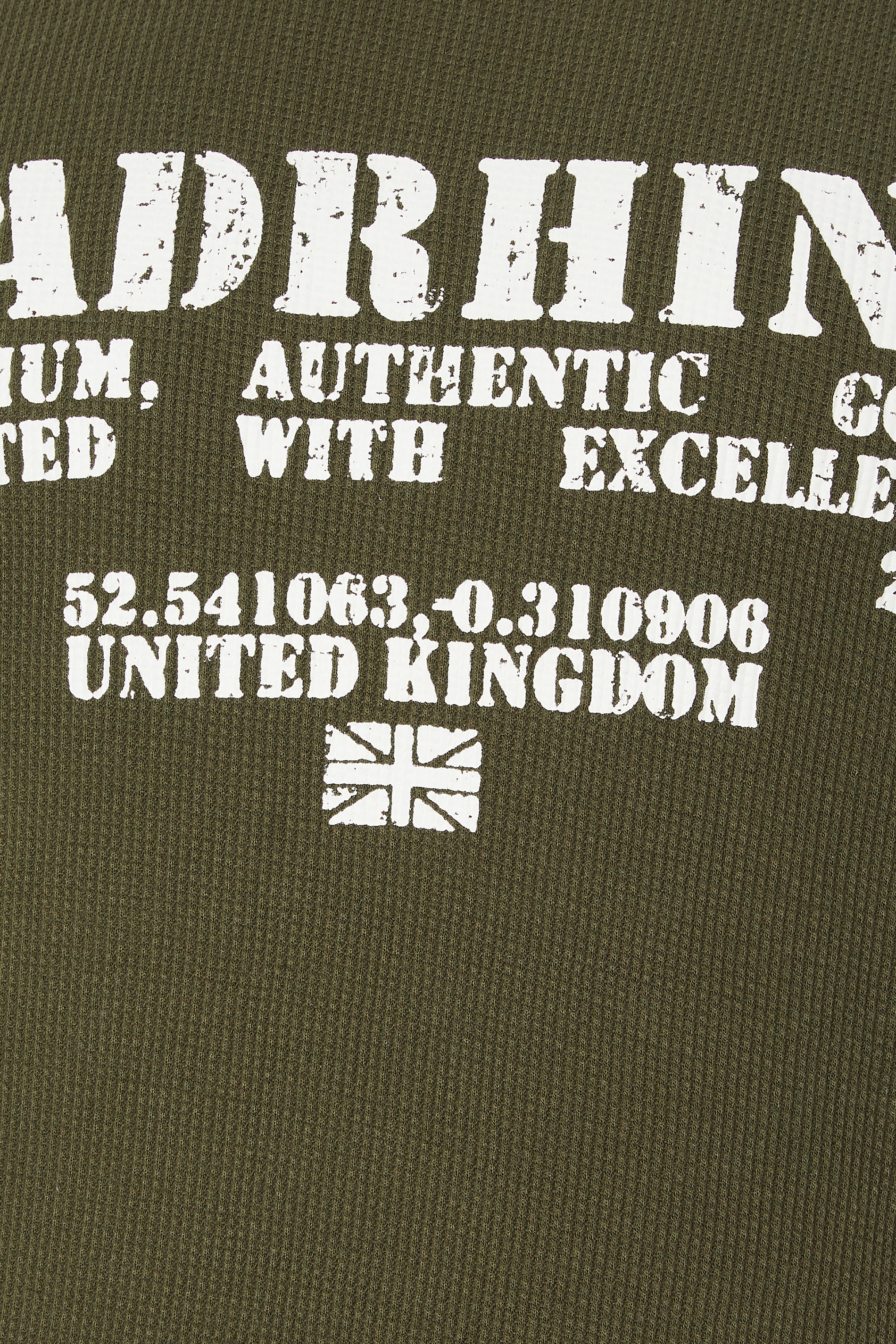 BadRhino Big & Tall Khaki Green Military Waffle Texture T-Shirt | BadRhino 9
