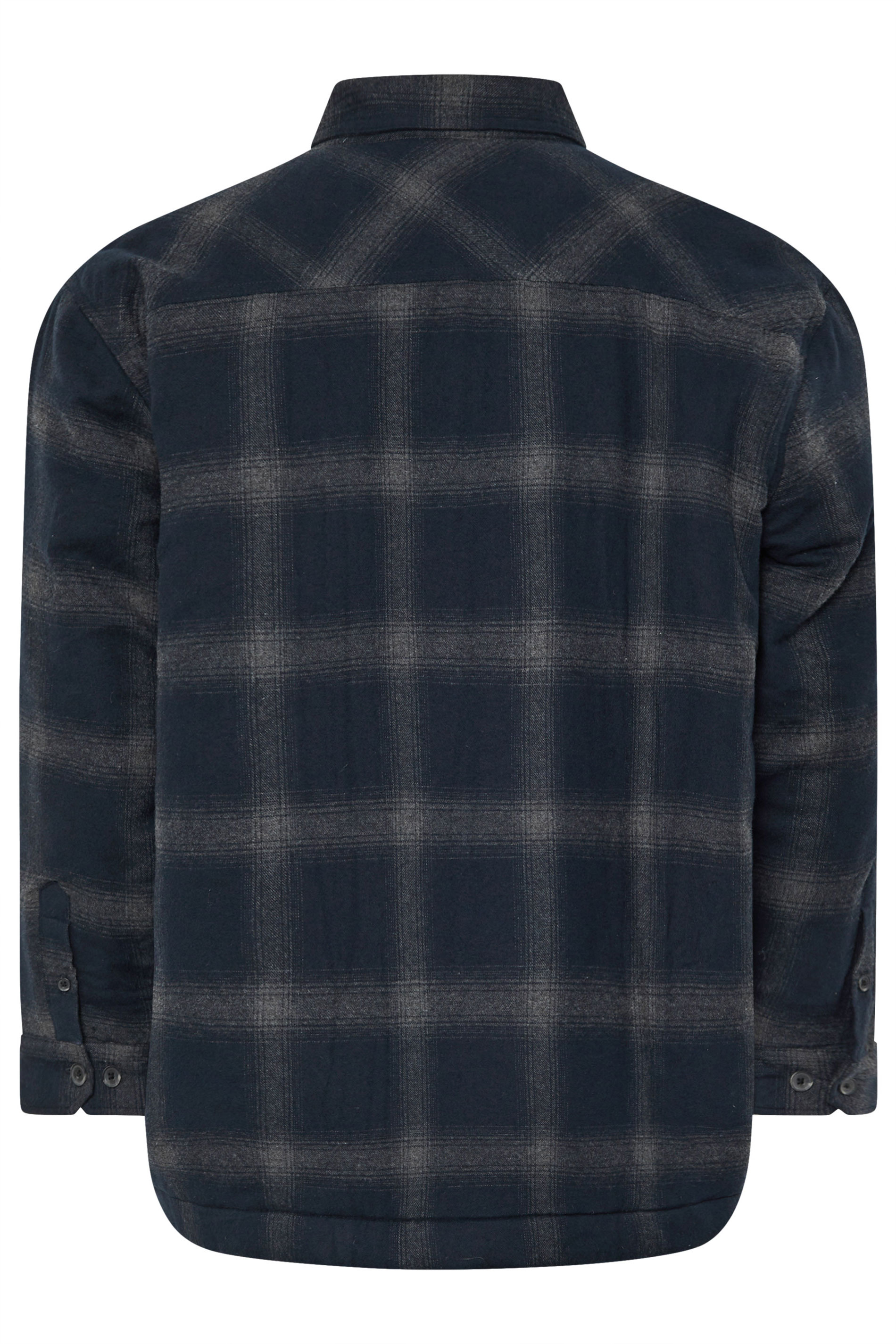 BadRhino Big & Tall Blue Check Print Lined Shacket | BadRhino 5