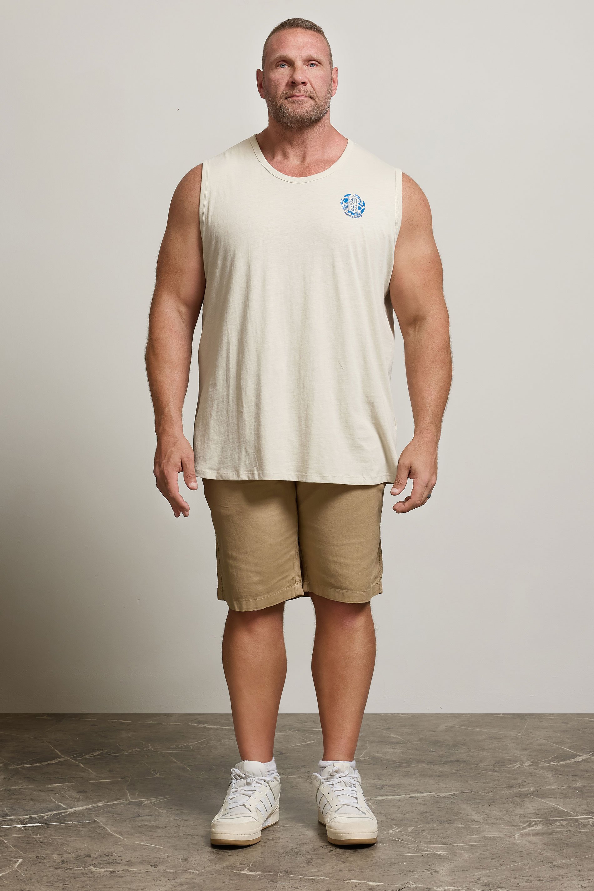 JACK & JONES Big & Tall 2 PACK Moonbeam White & Black Vests | BadRhino 2