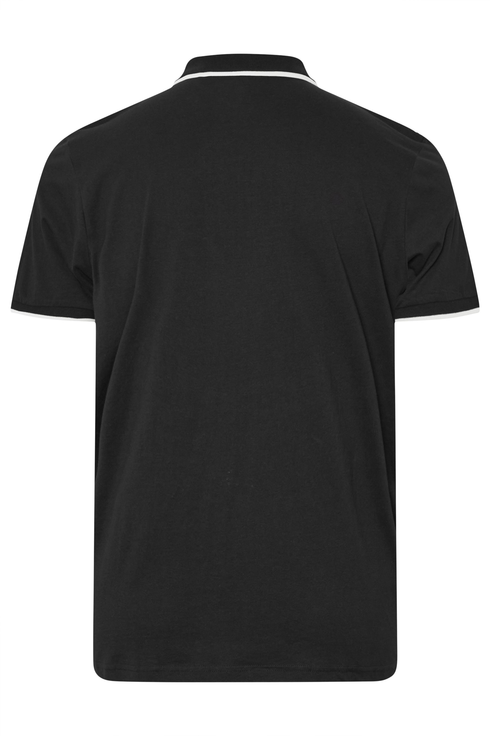 LAMBRETTA Big & Tall Black Gingham Print Polo Shirt | BadRhino 4