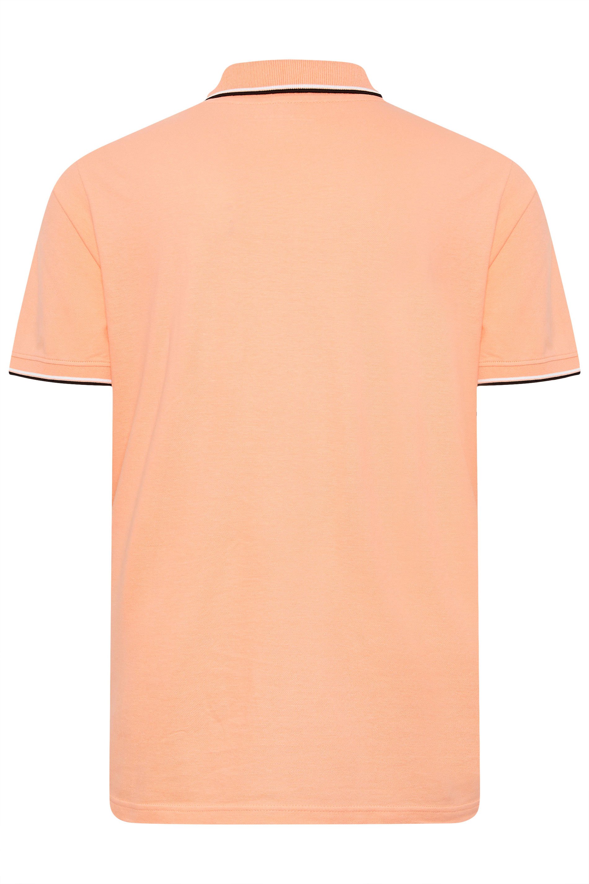 BadRhino Big & Tall 3 Pack Blue & Orange Tipped Polo Shirts | BadRhino 8