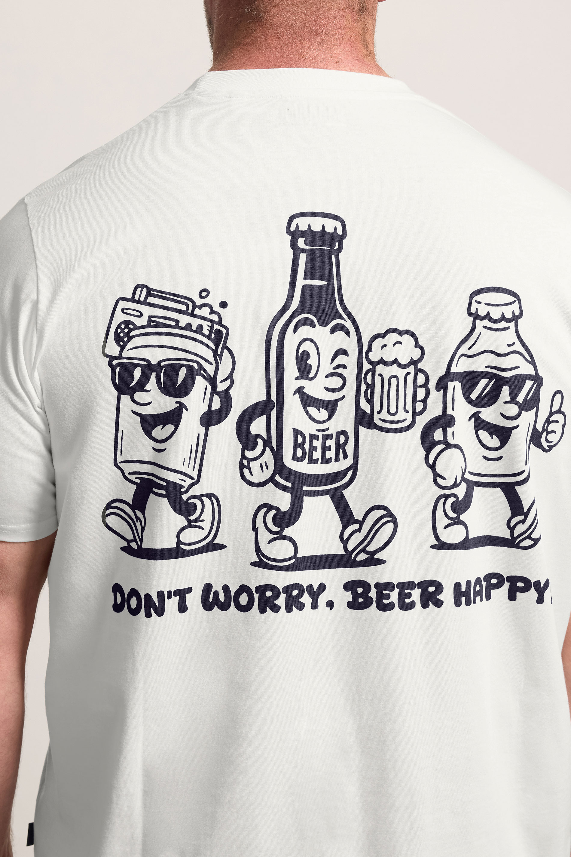BadRhino Big &Tall White Extra Long 'Beer Happy' Tee | BadRhino 5