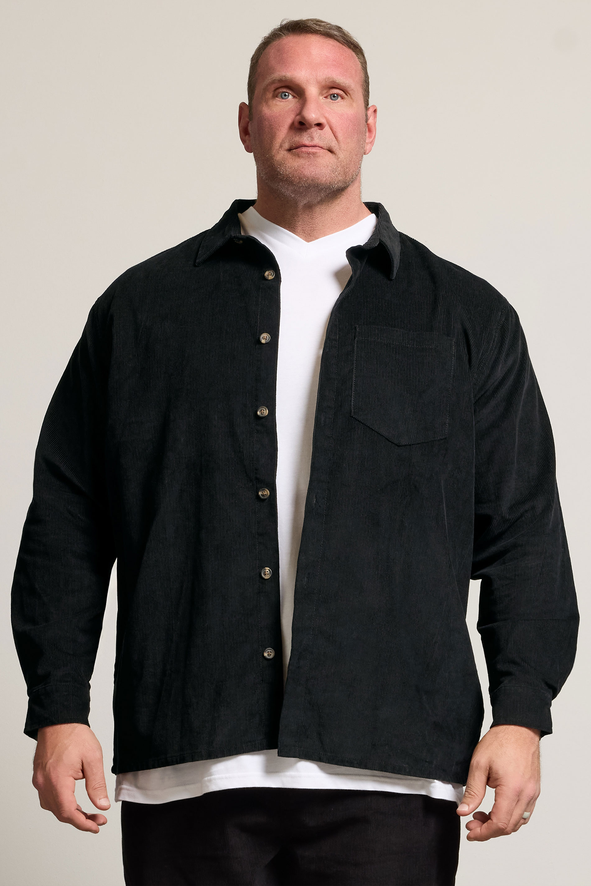 BadRhino Big & Tall Black Corduroy Overshirt | BadRhino 2