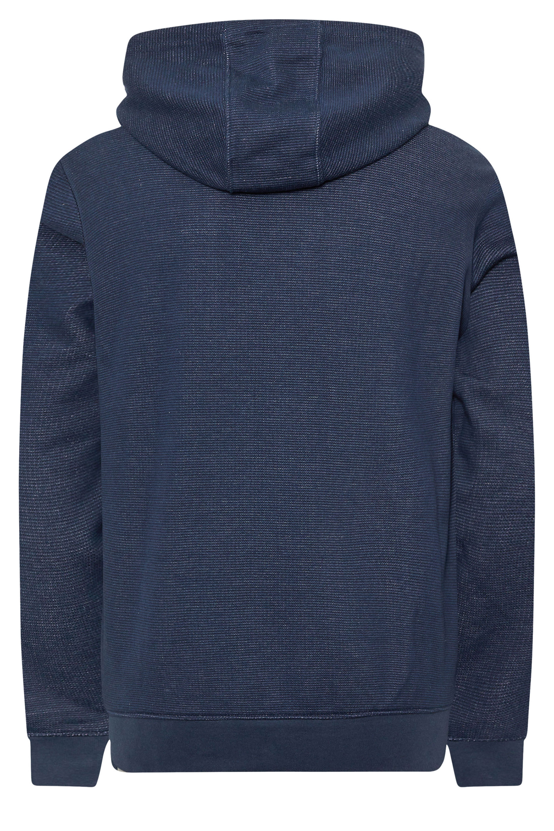 BLEND Big & Tall Navy Ribbed Hoodie | BadRhino 4