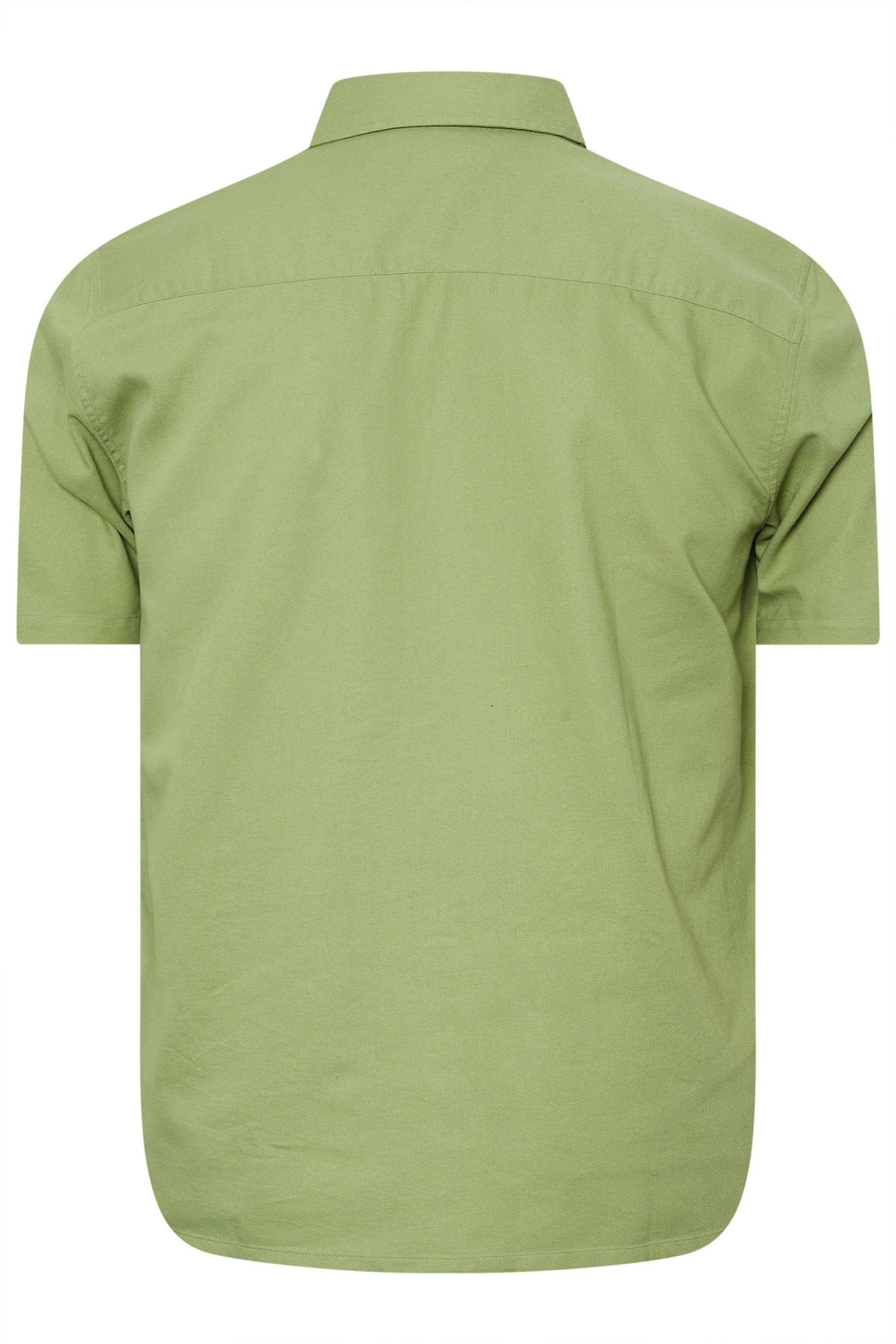 BadRhino Big & Tall Sage Green Short Sleeve Oxford Shirt | BadRhino 8