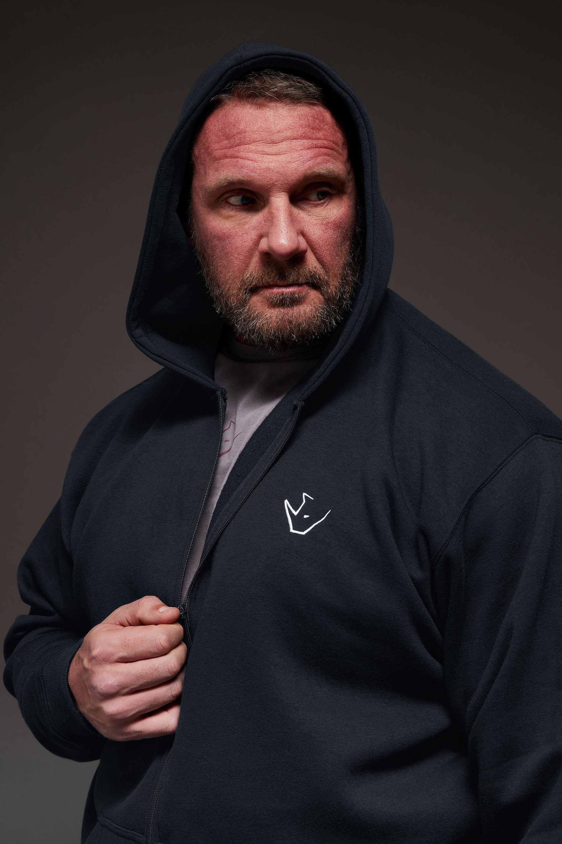 IronRhino Big & Tall Navy Blue 'Rest Day' Zip Through Hoodie | BadRhino 6