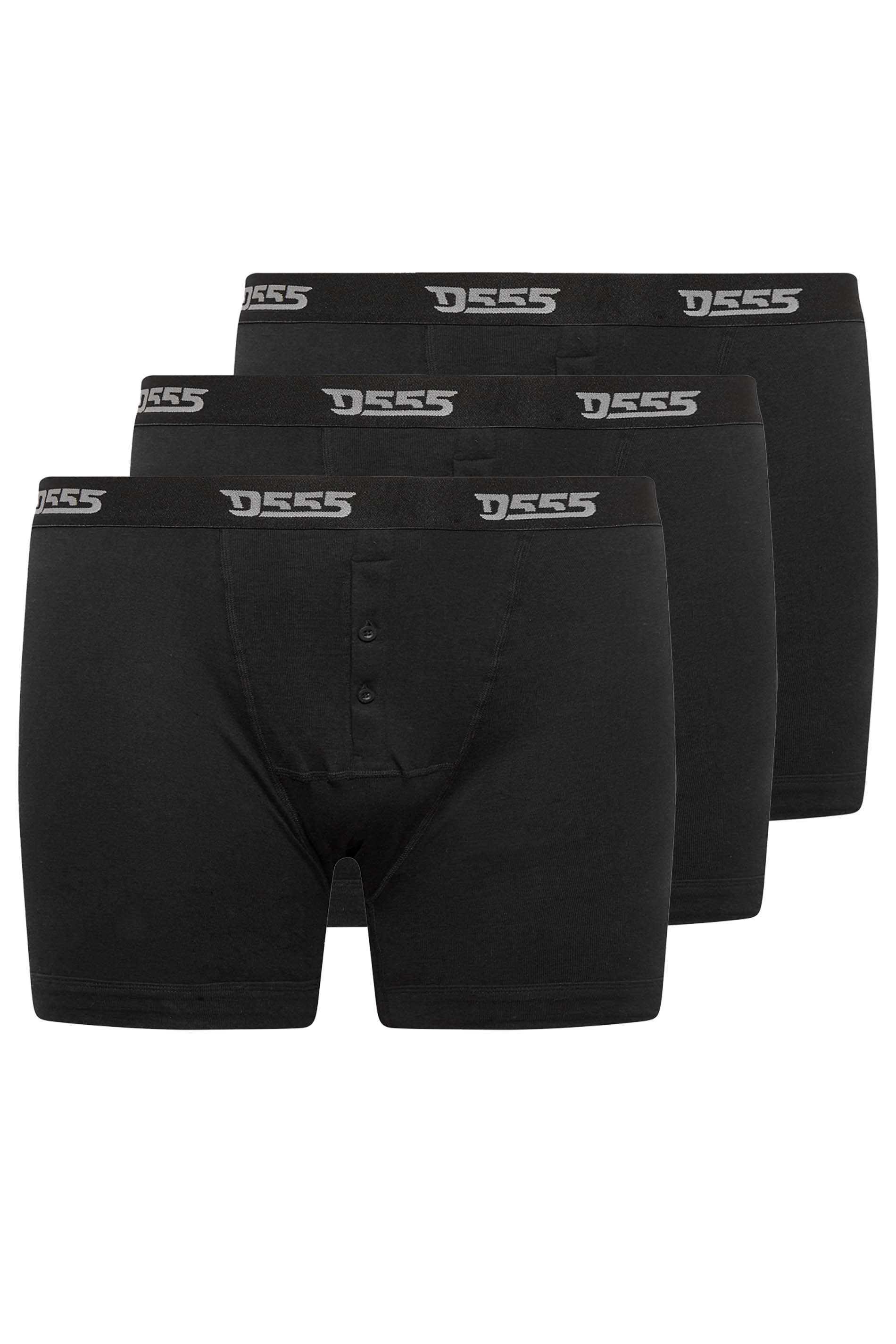 D555 Big & Tall 3 PACK Black Boxer Shorts | BadRhino 4