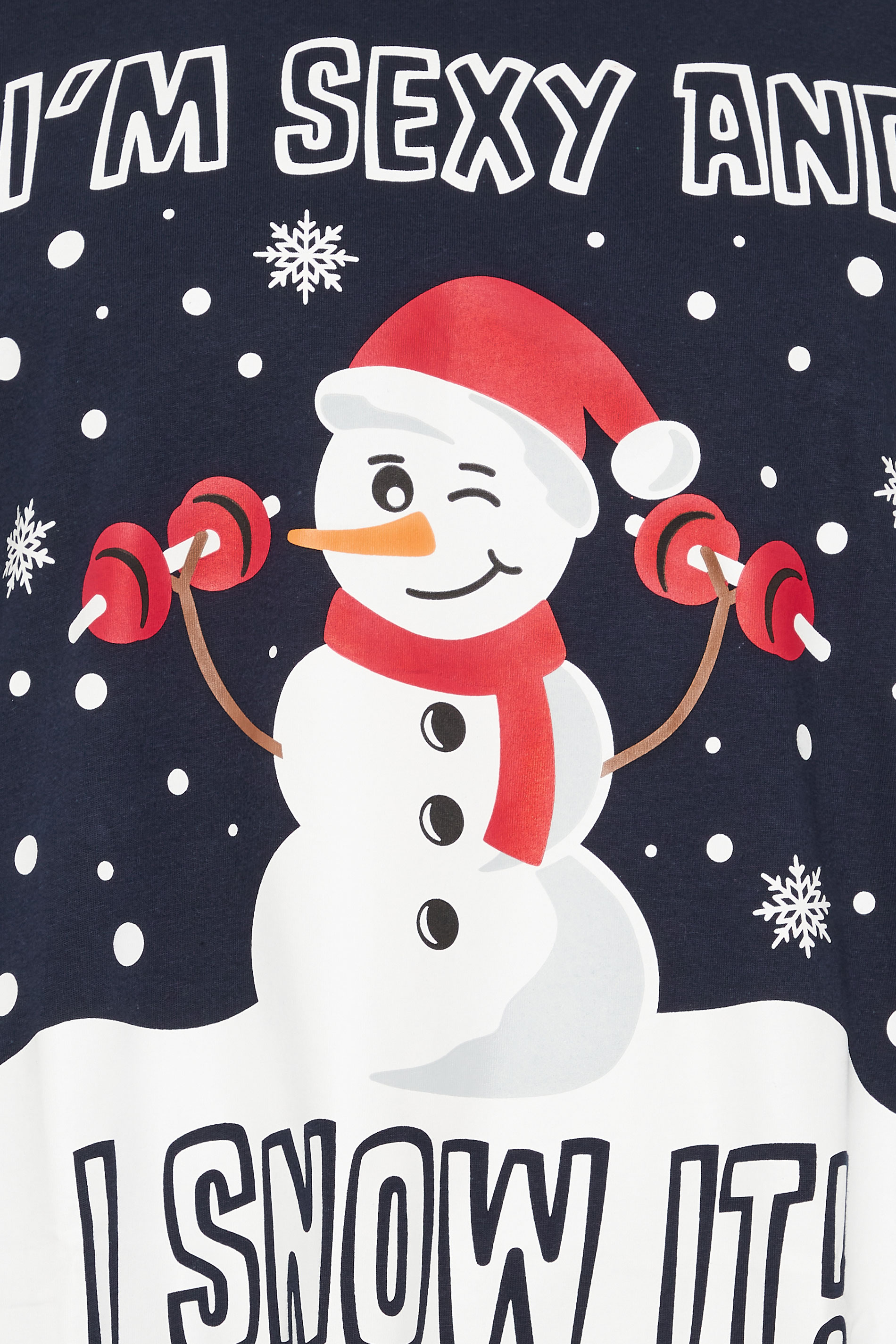 BadRhino Big & Tall Navy Blue Snowman Graphic Christmas T-Shirt | BadRhino 3