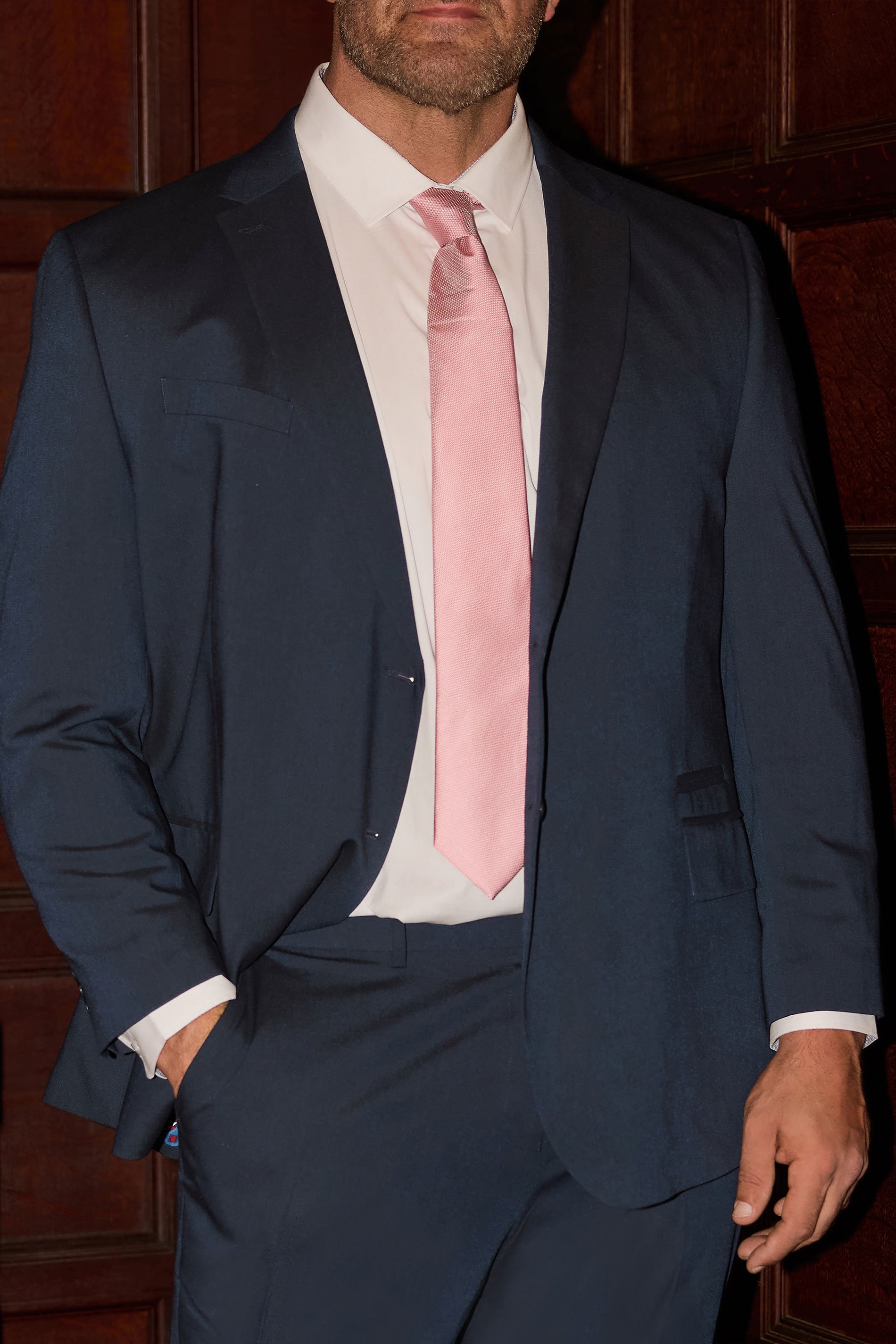 BadRhino Pink Plain Textured Tie | BadRhino 1